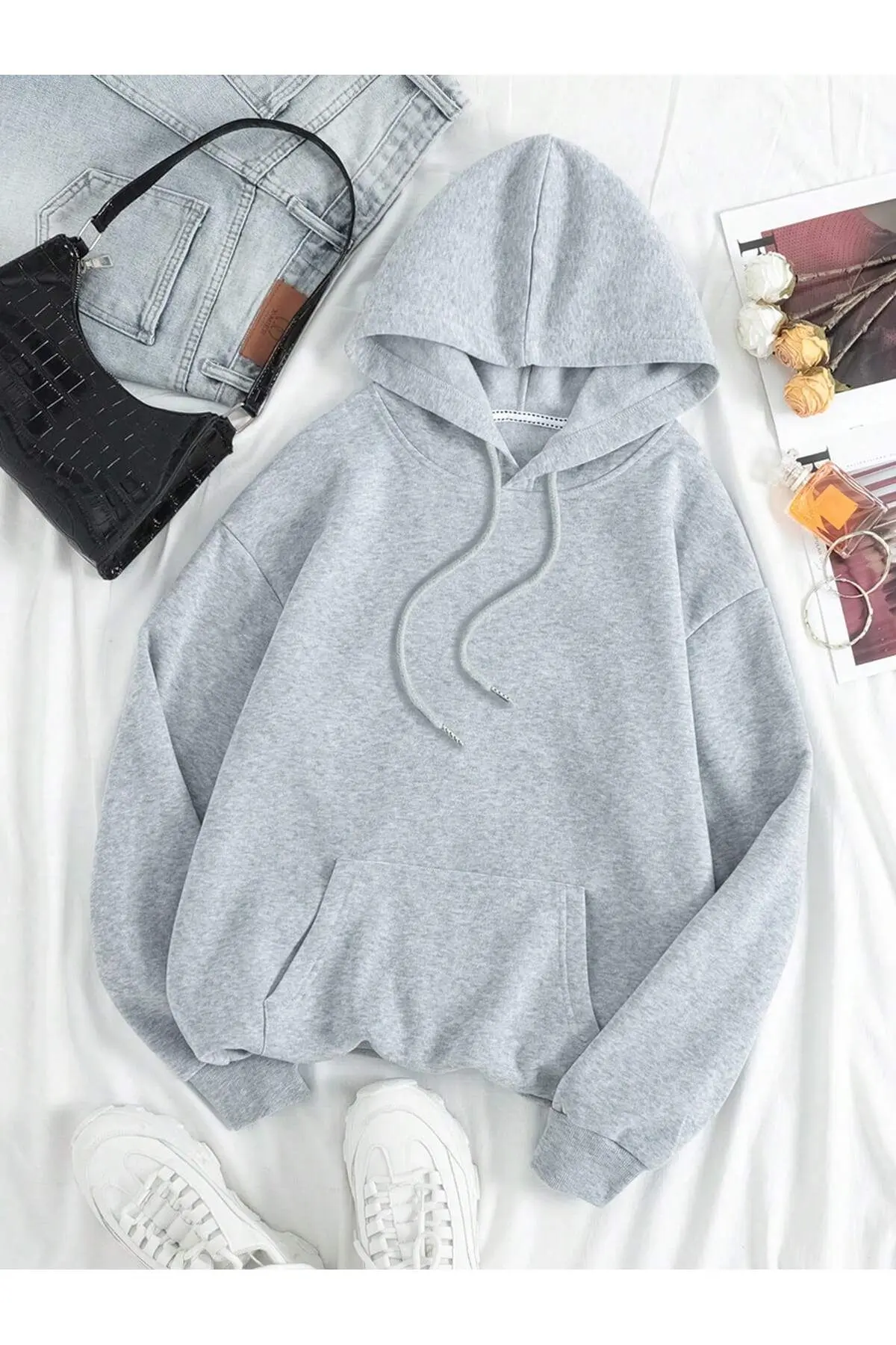 EYAX MODA Unısex Rahat Kesim Sweatshirt- Kapüşonlu Sweatshirt
