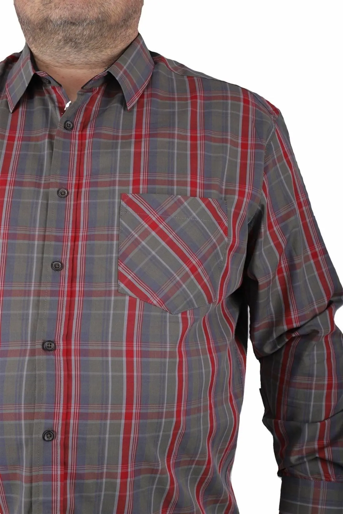 Büyük Beden Erkek Cepli Gömlek Estacional 23372 Hakı