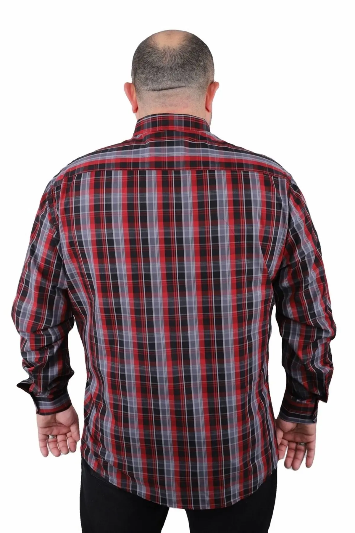 Büyük Beden Erkek Cepli Gömlek Estacional 23372 Bordo