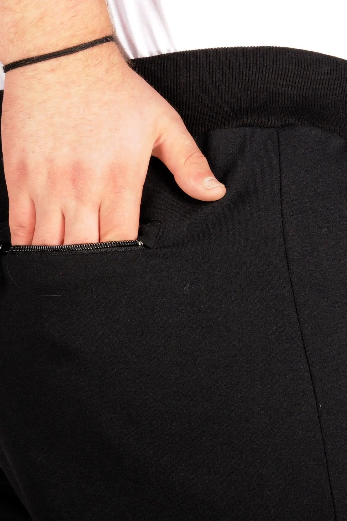 Mode Xl Büyük Beden Fermuarlı Kapri Recycle B21015 Siyah