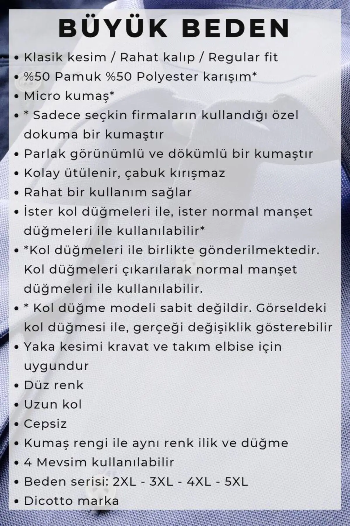 Siyah Büyük Beden Rahat Kesim Micro Kumaş Kol Düğmeli Regular Fit Erkek Gömlek - 190-6