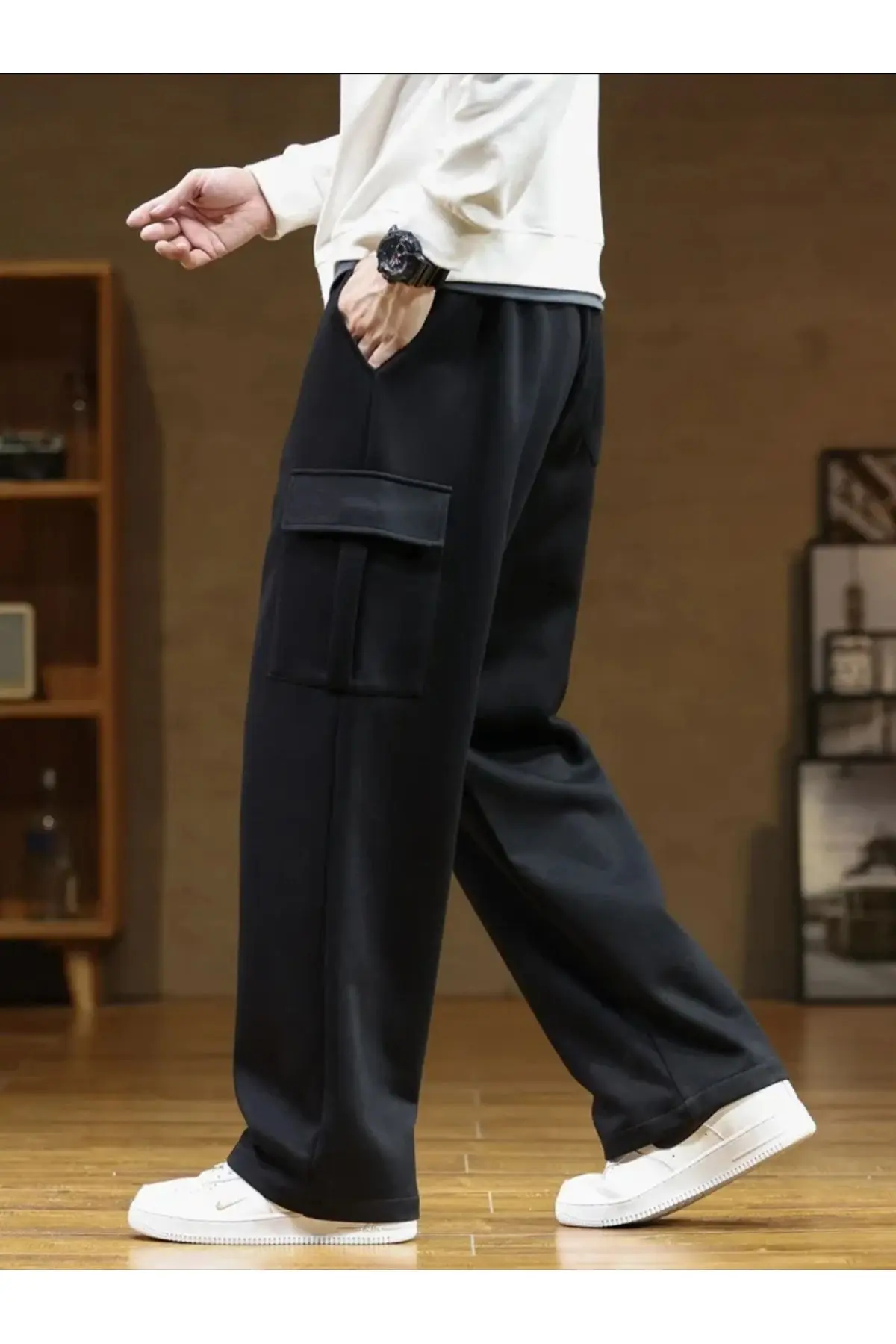 Kargo Cepli Baggy Oversize Kesim Mevsimlik Erkek Eşofman Alt