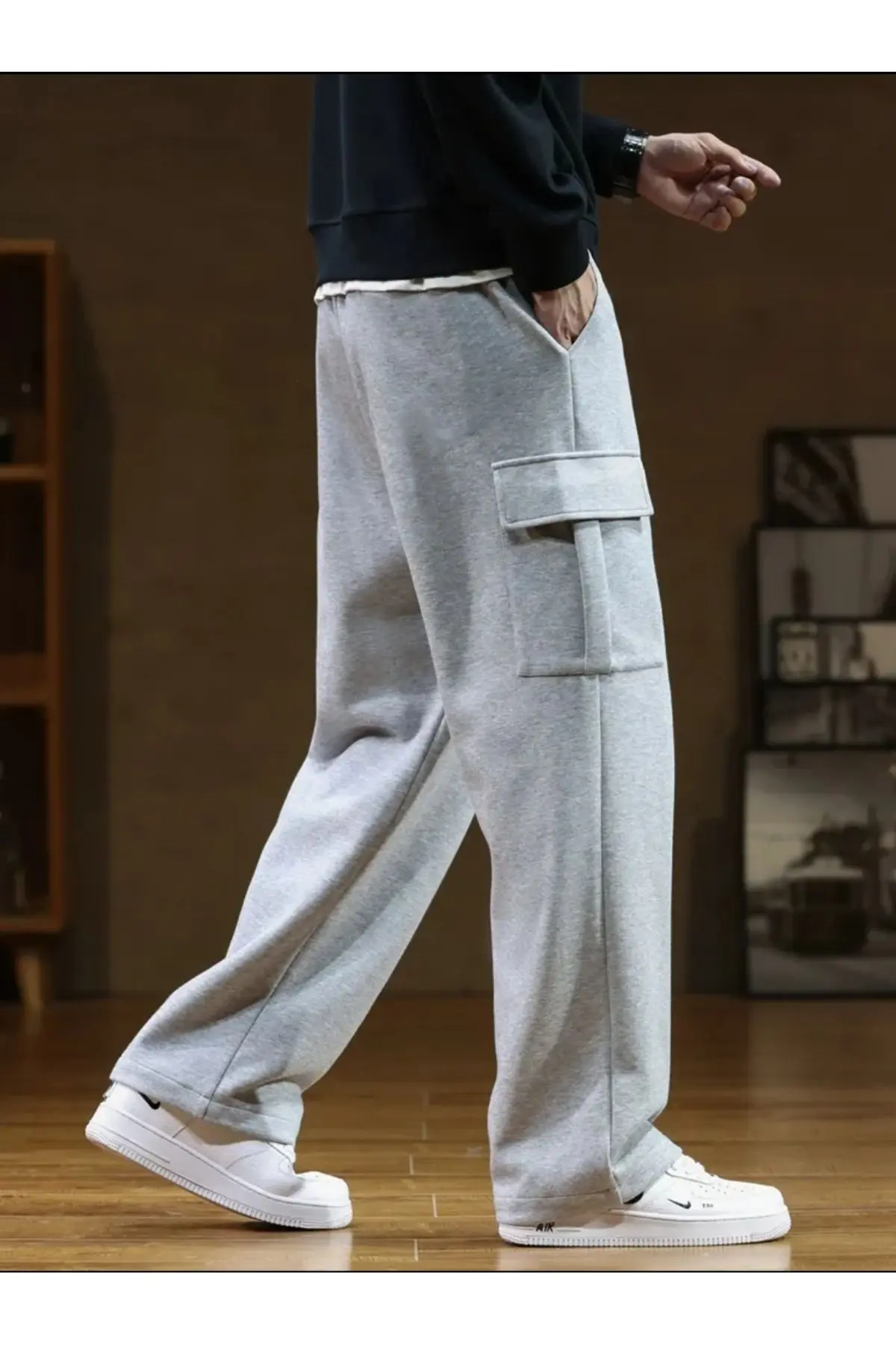 Kargo Cepli Baggy Oversize Kesim Mevsimlik Erkek Eşofman Alt