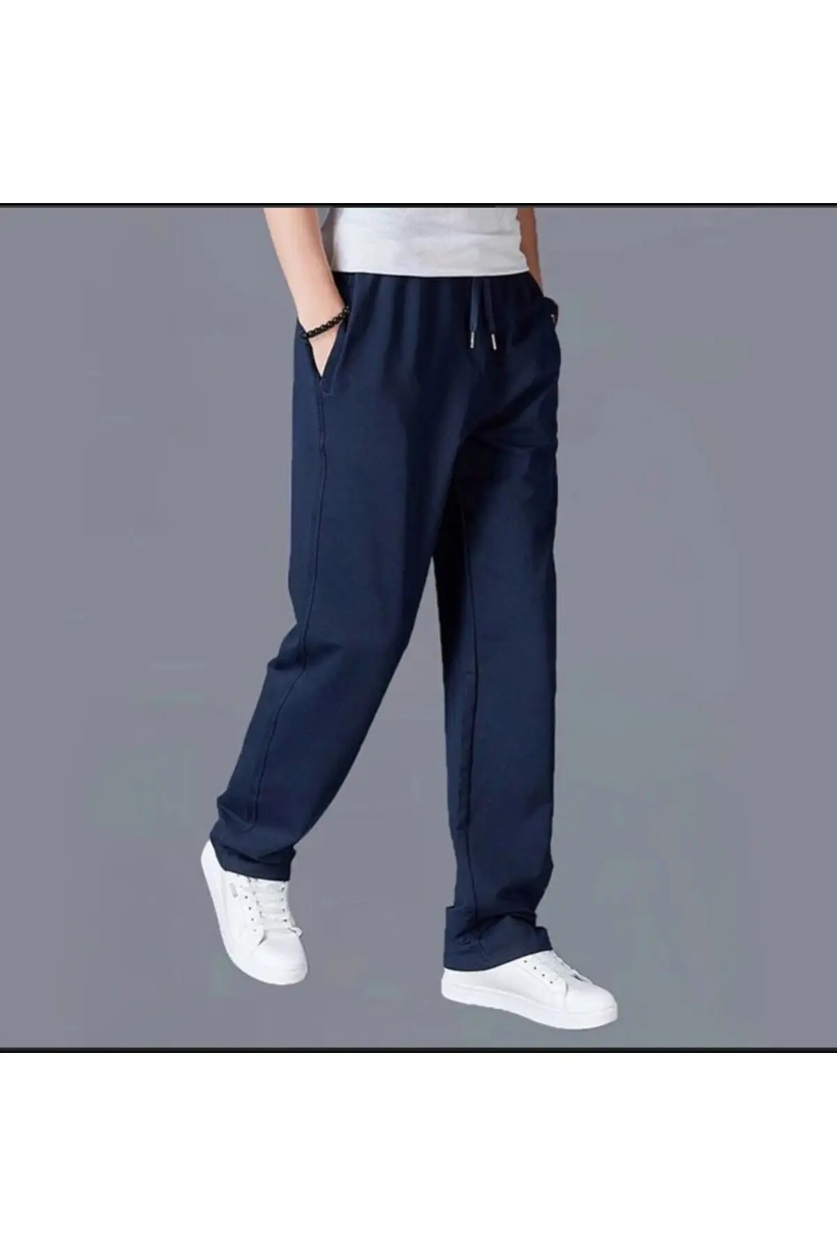 Siyah Antrasit Lacivert 3 Lü Unisex Mevsimlik Geniş Paça Rahat Kesim Baggy Eşofman Altı