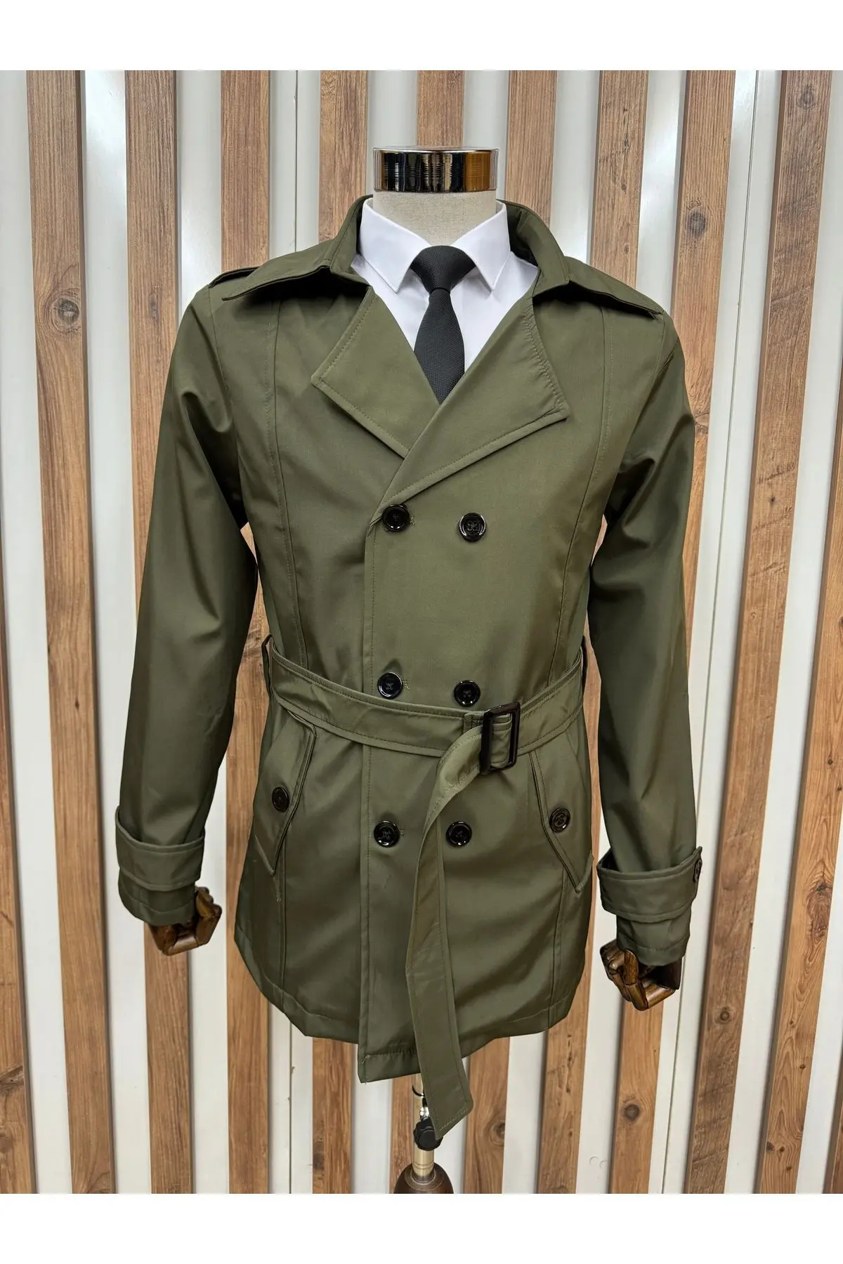 Costtum Men's Wear Su Tutmaz Regular Fit Kruvaze Trençkot