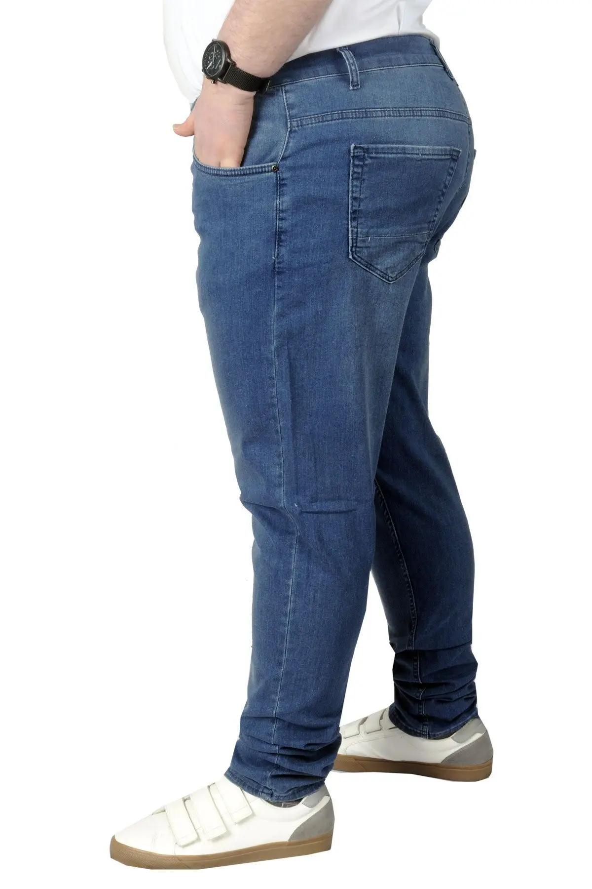 Mode Xl Büyük Beden Erkek Pantolon Kot 21920 Mavi