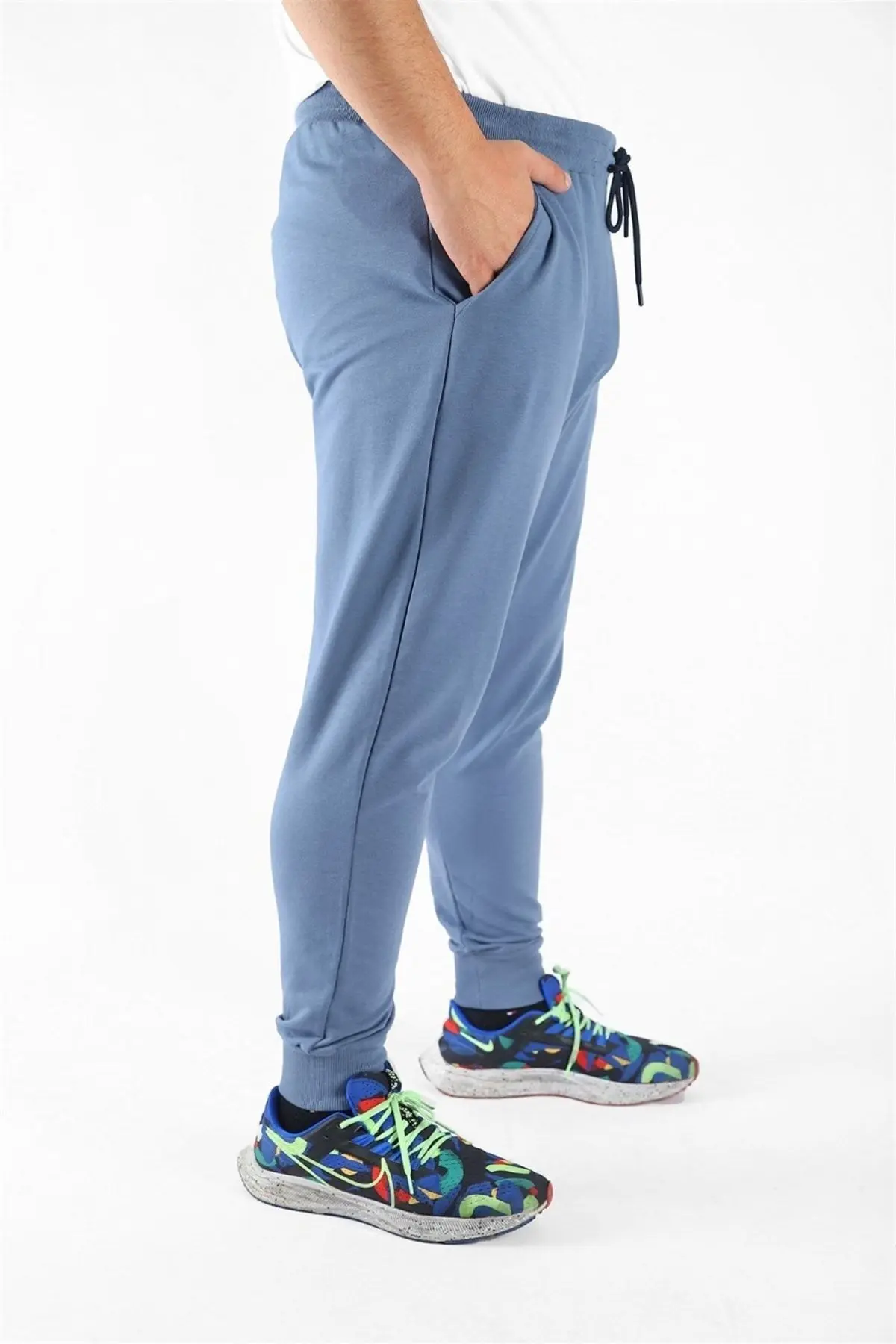 MocGrande Büyük Beden Basic Eşofman Altı Full Lycra 11516 Mavı