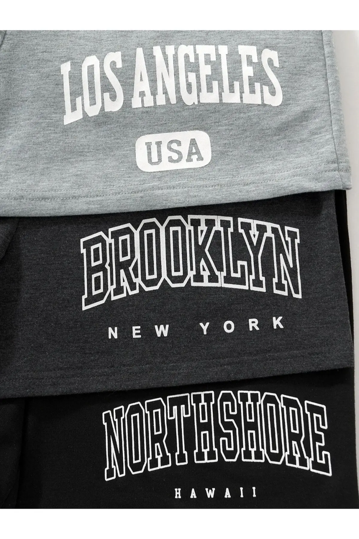 3'lü Set(takım) Penye Yazlık Unisex Baskılı Şort