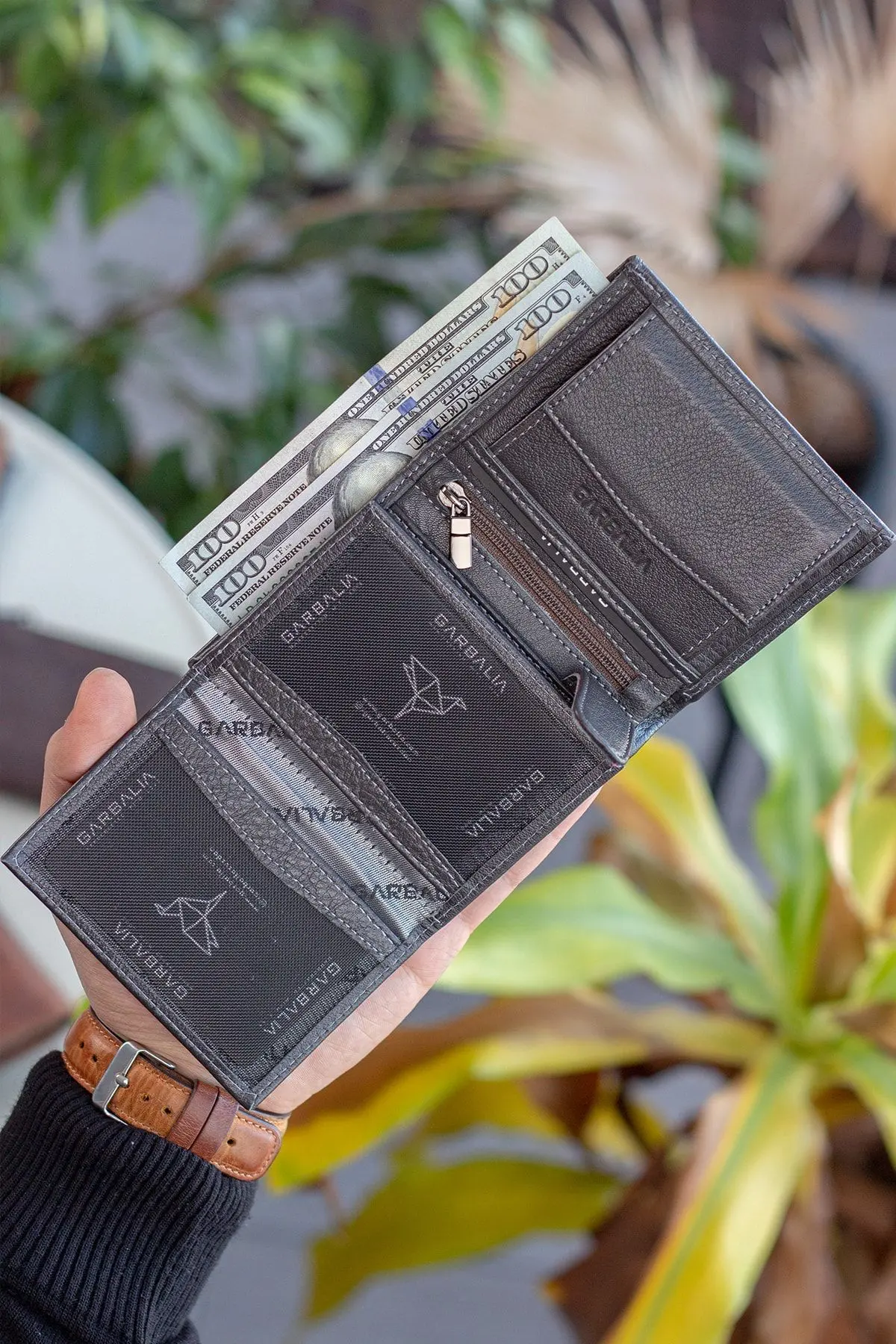 Jackson Vintage Deri Bozuk Para Gözlü Rfıd Engelleyici Crazy Siyah Cüzdan