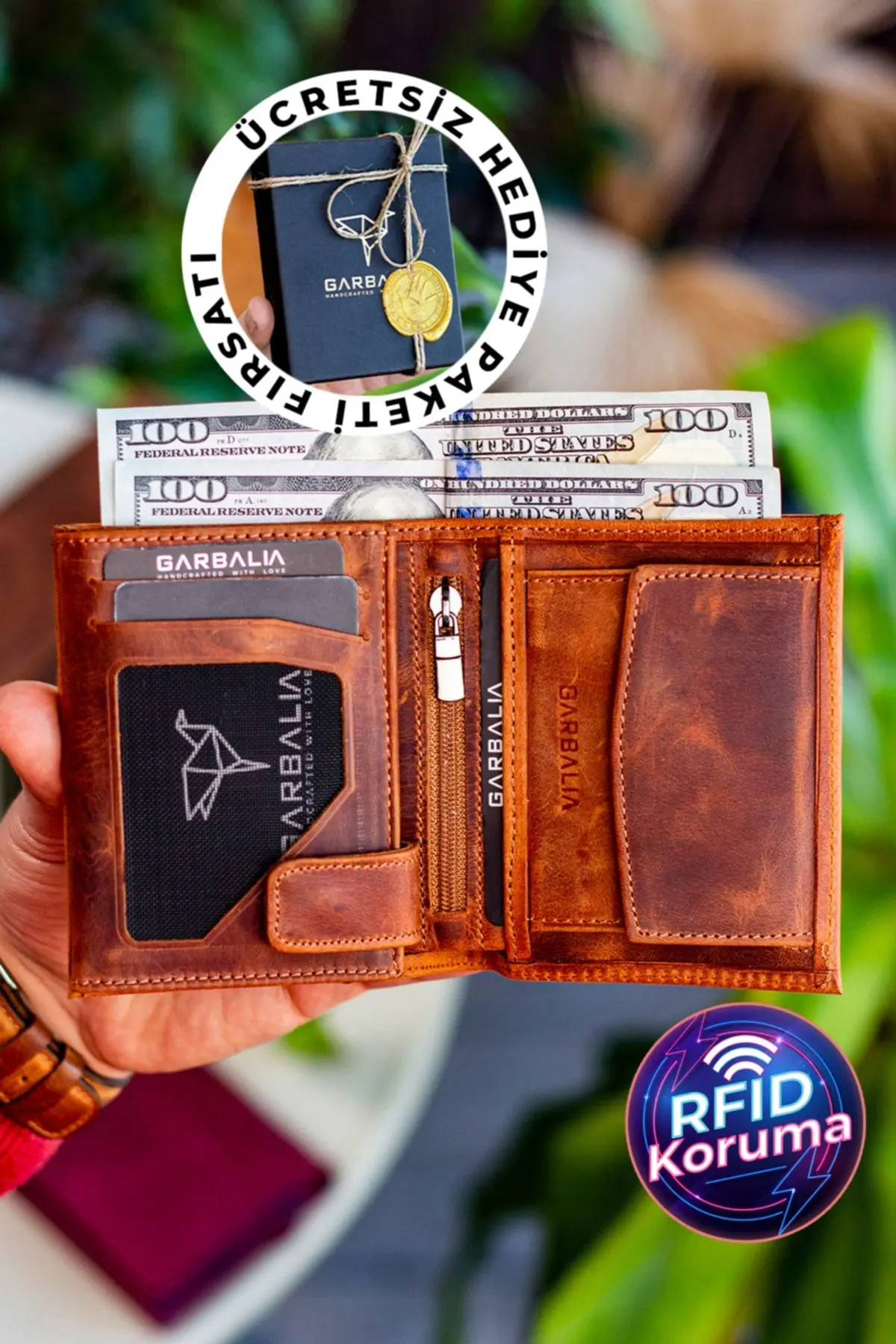 Garbalia Jackson Hakiki Deri Bozuk Para Gözlü Taba Cüzdan