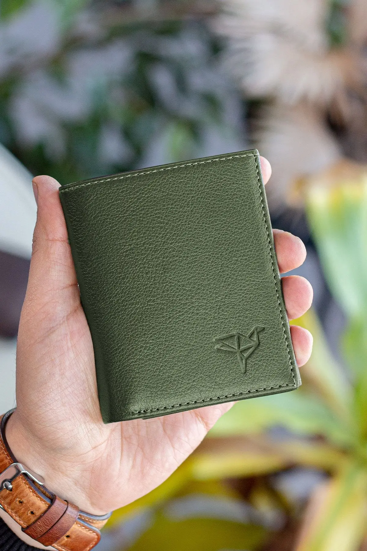 Dortmund Hakiki Deri Rfid Engelleyici Bozuk Para Bölmeli Yeşil Erkek Cüzdanı