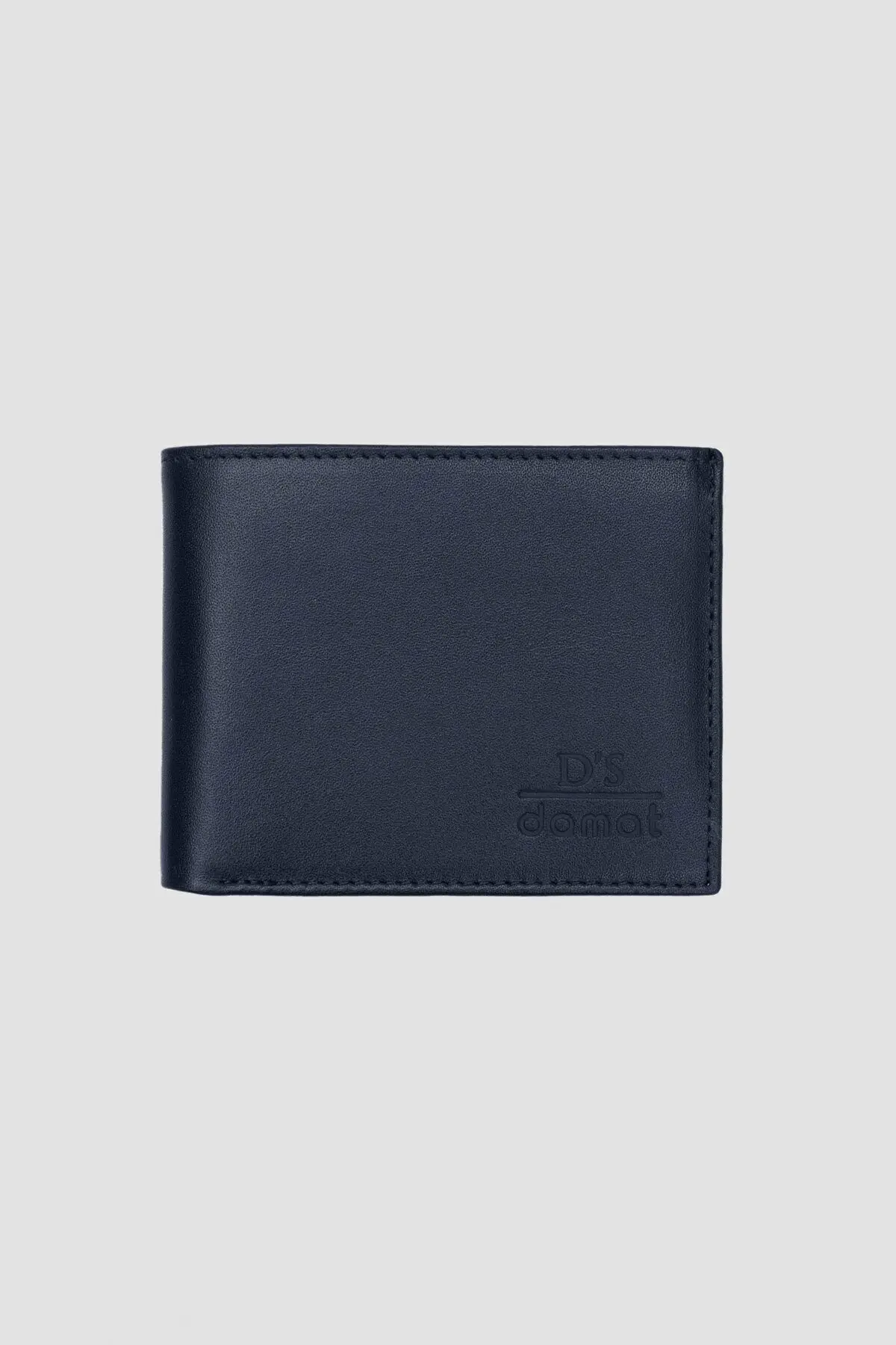 Lacivert Kutulu Hakiki Deri Cüzdan