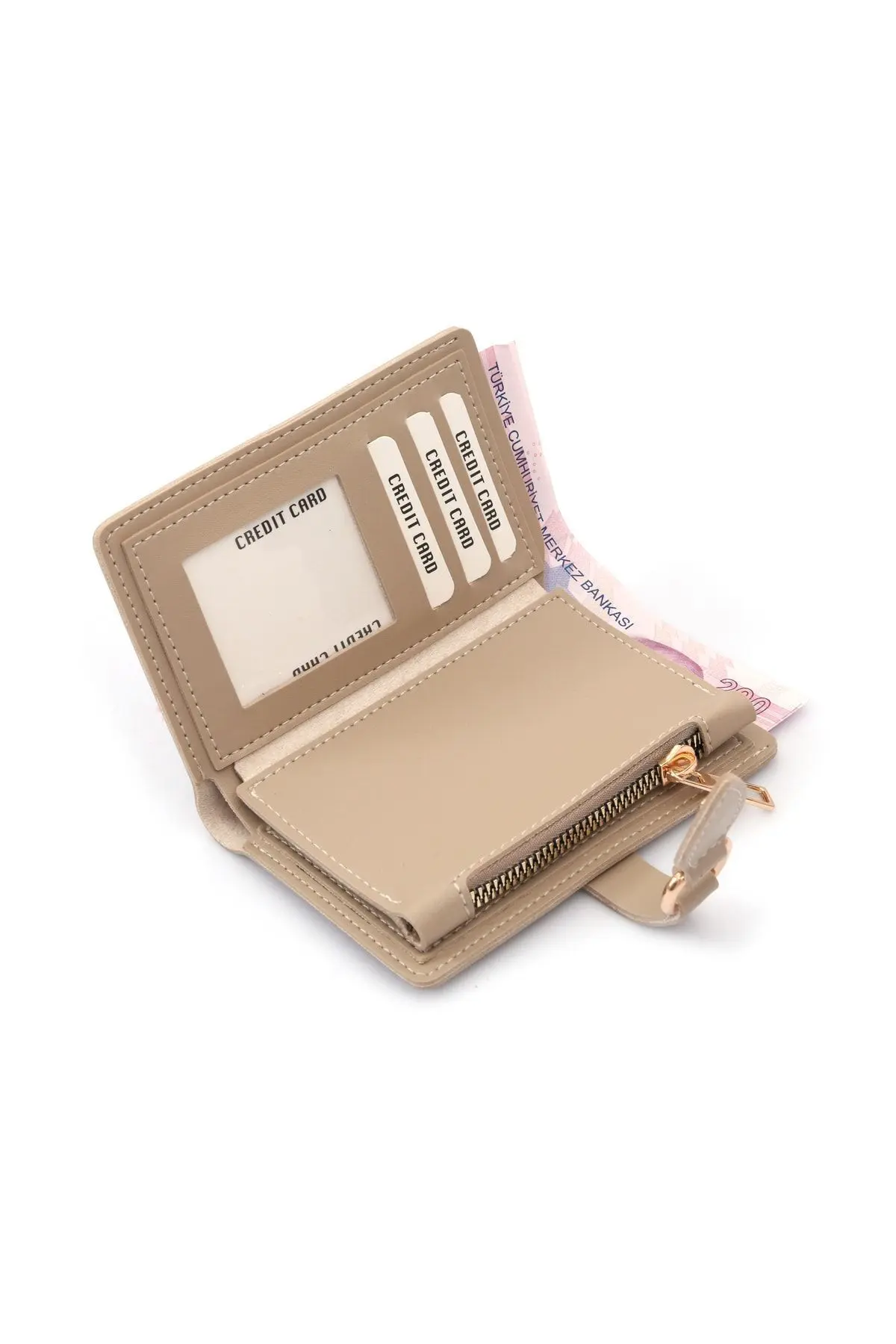 Kadın Açık Vizon Cüzdan