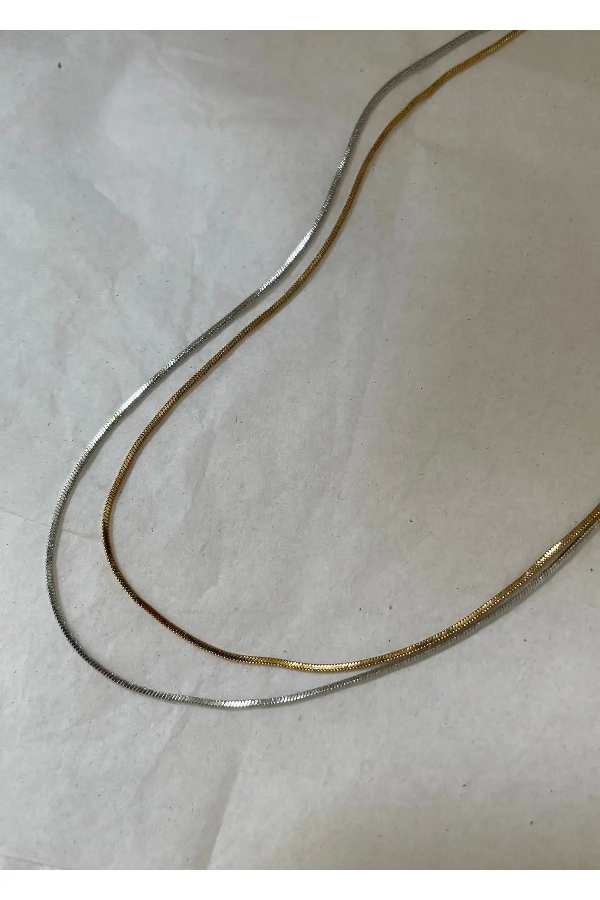 Gold Renk 60 Cm Unisex Çelik Ince Italyan Zincir Kolye