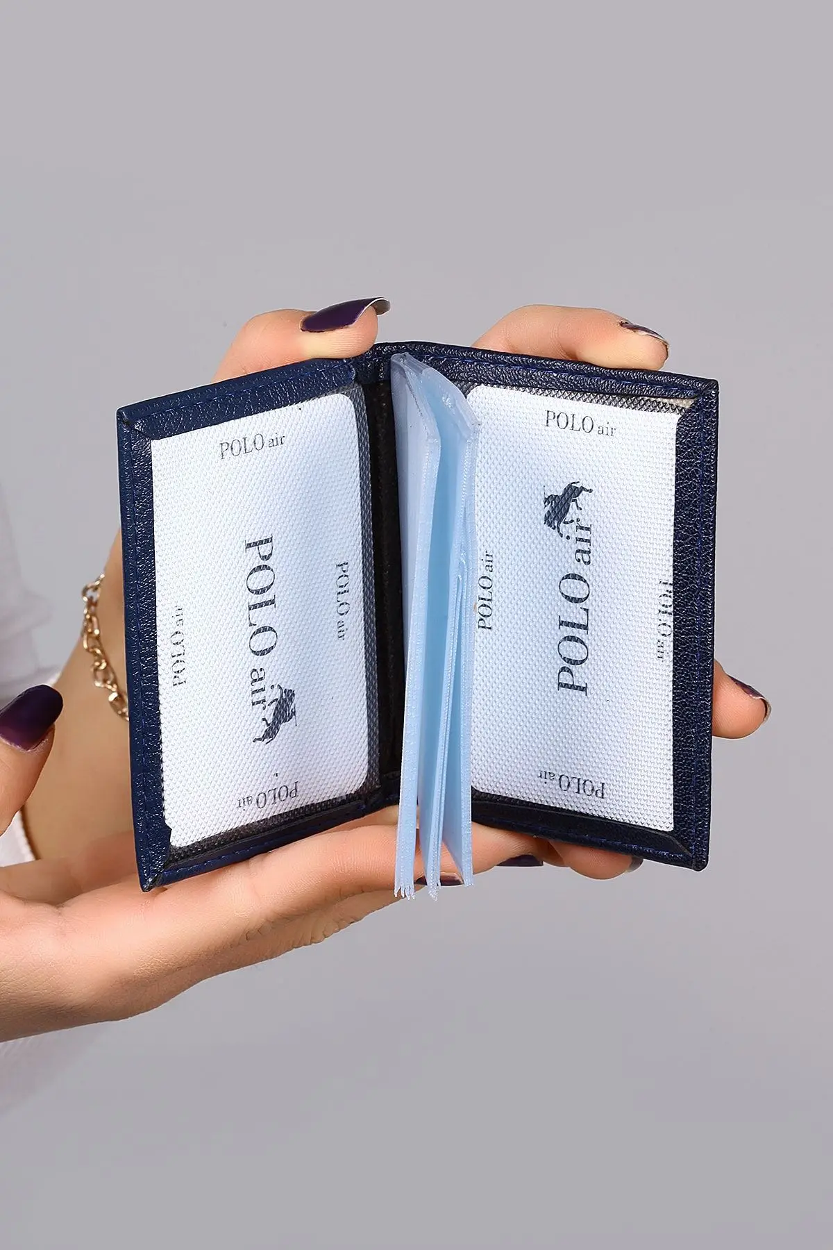 Kutulu Klasik Erkek Cüzdan Kemer Kartlık Parfüm Seti Lacivert