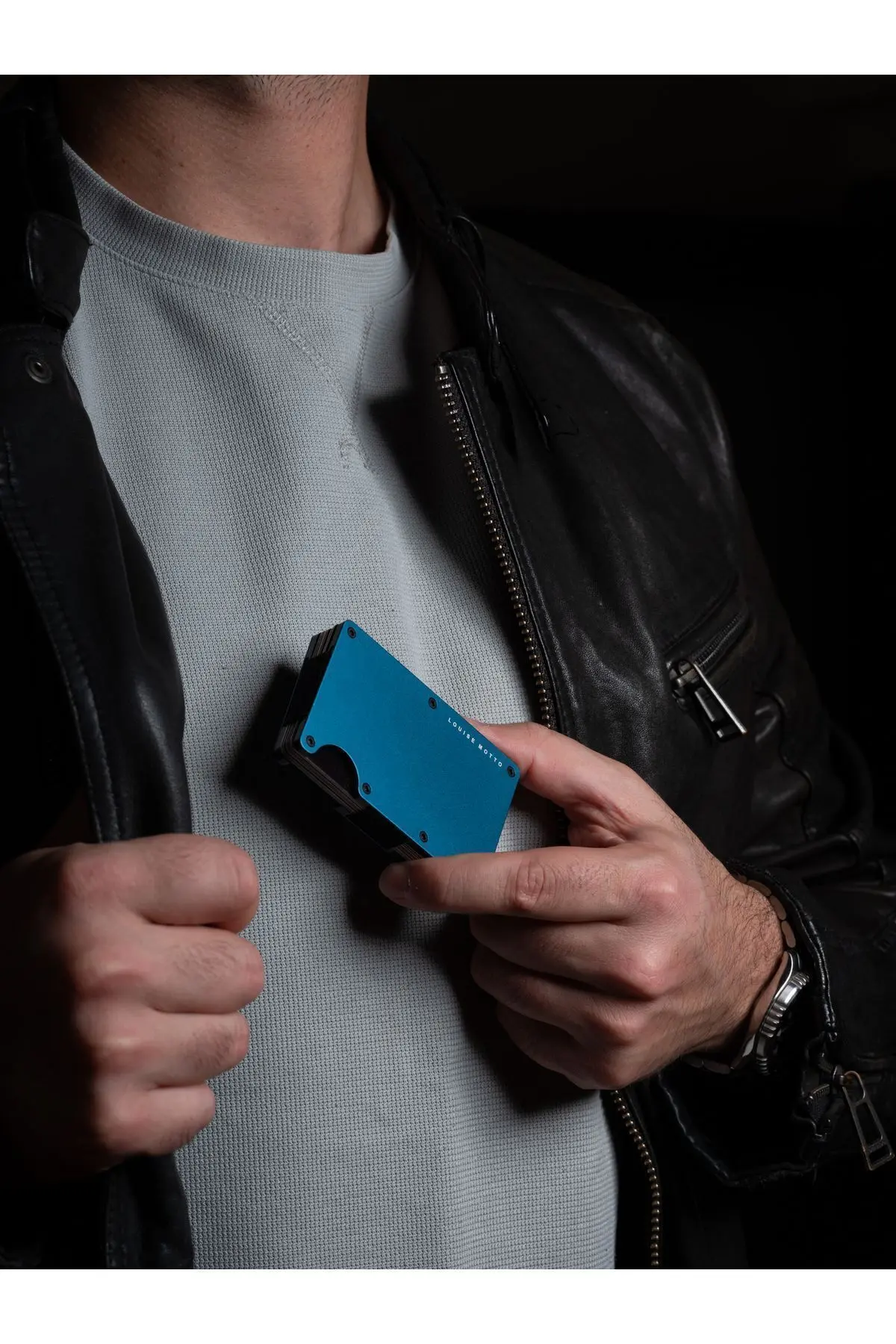 Cardx - Burano Strap - Yeni Nesil Minimalist Cüzdan & Kartlık Premium Malzeme, Rfıd Korumalı (MAVİ)