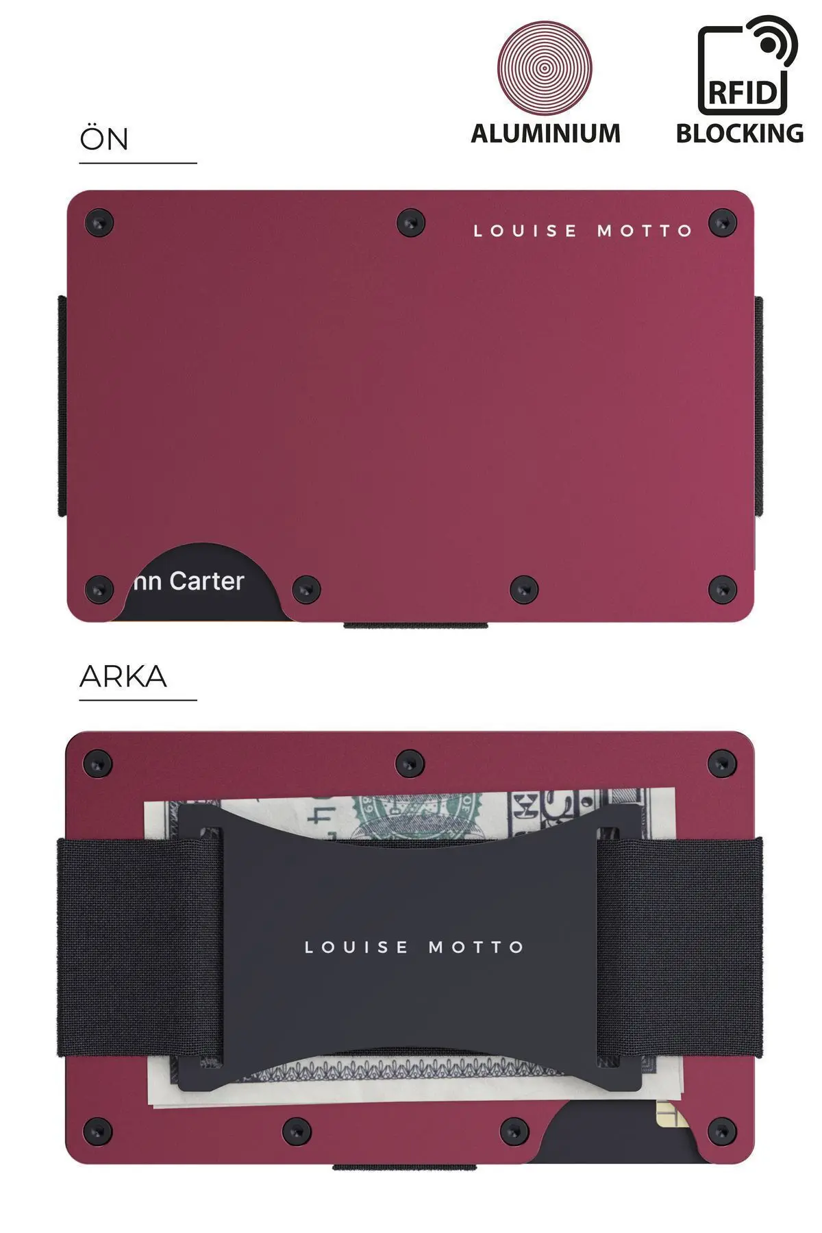 Cardx - Burano Strap - Yeni Nesil Minimalist Cüzdan & Kartlık Premium Malzeme, Rfıd Korumalı (RED)