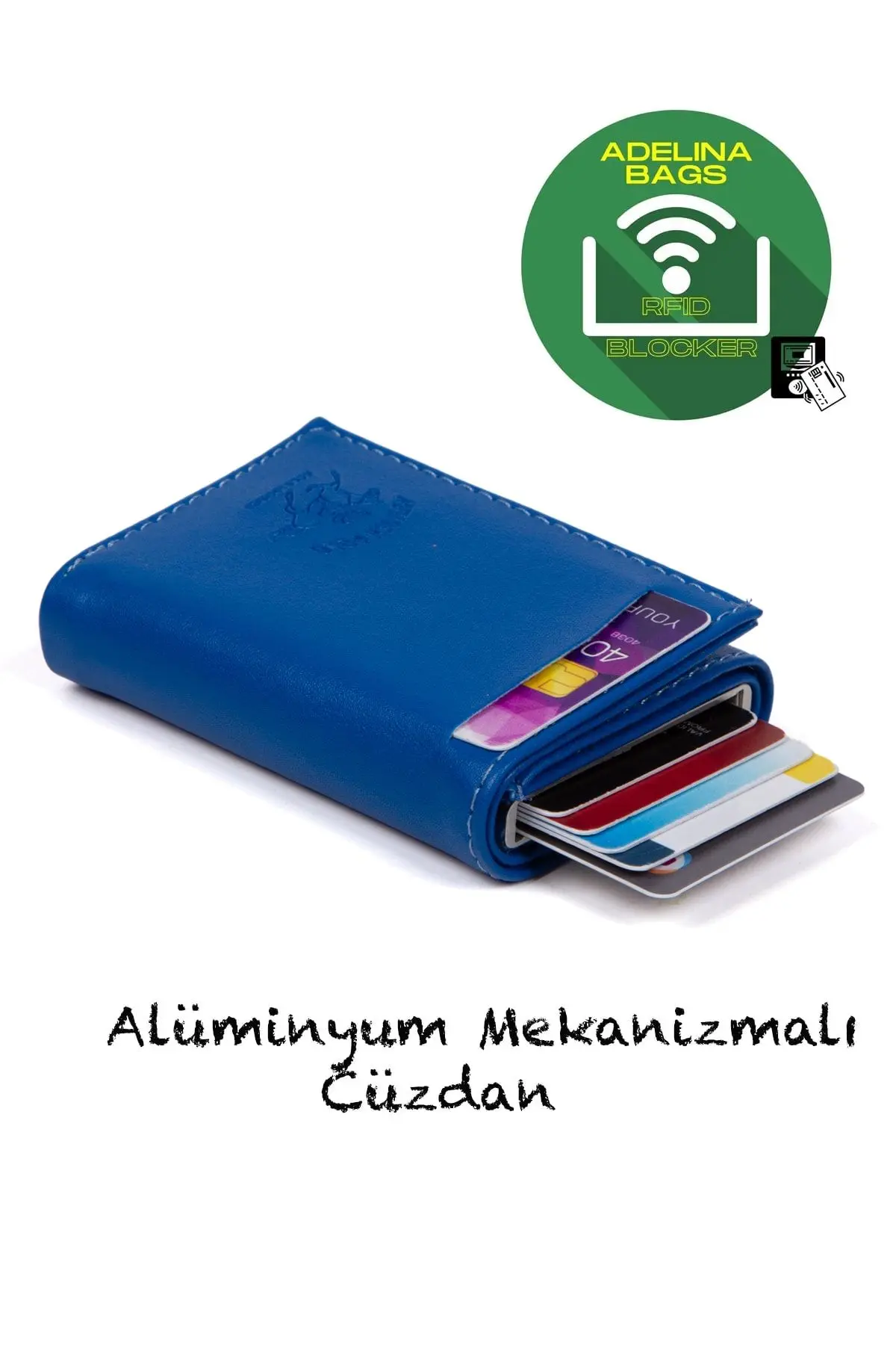 Newish Adelina Saks Nova Deri Mekanizmalı Otomatik Kızaklı Kartlık Cüzdan