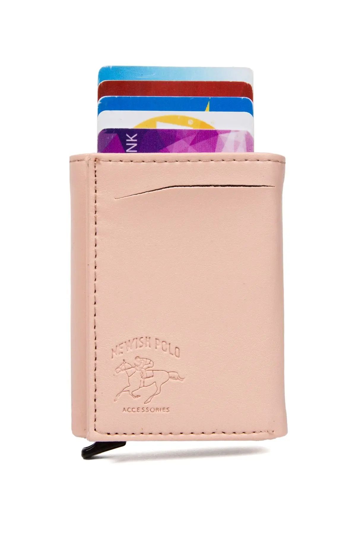Adelina Pudra Pembe Nova Deri Mekanizmalı Otomatik Kızaklı Kartlık Cüzdan