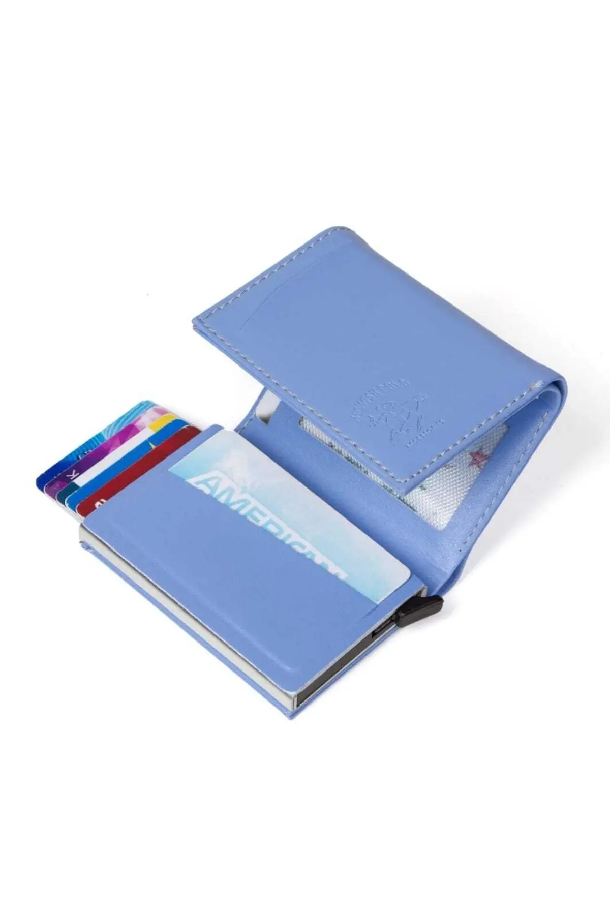 Adelina Bebe Mavisi Nova Deri Mekanizmalı Otomatik Kızaklı Kartlık Cüzdan