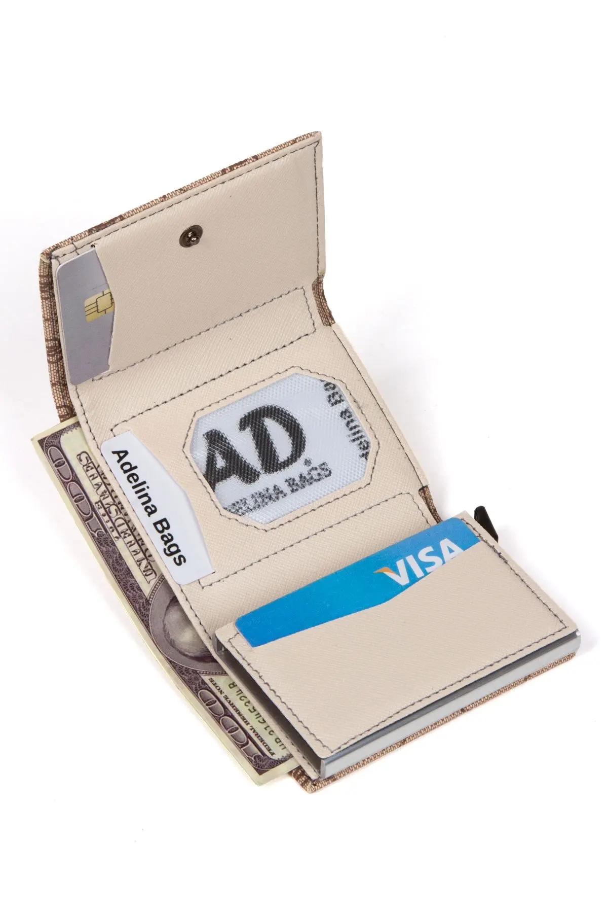 Adelina Unisex Vizon Rio Mekanizmalı Otomatik Kızaklı Kartlık Cüzdan