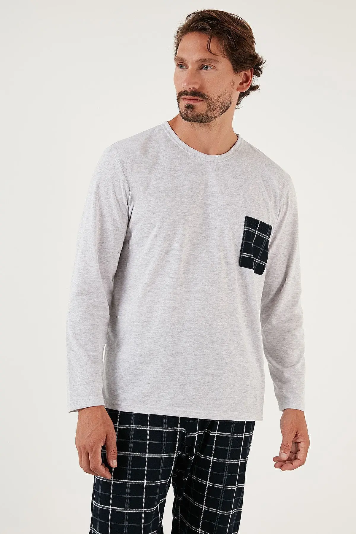 Ekoseli Cepli Beli Lastikli % 100 Pamuk Regular Fit Pijama Takımı Erkek PİJAMA TAKIMI 657200