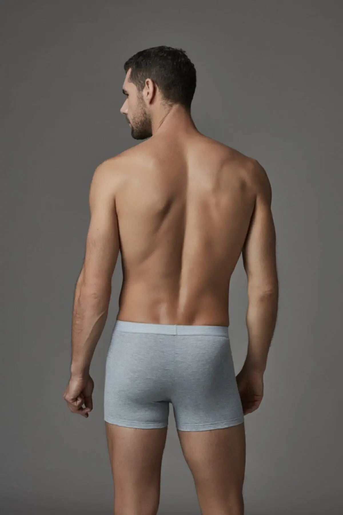 Erkek Gri Düz Boxer E011000250
