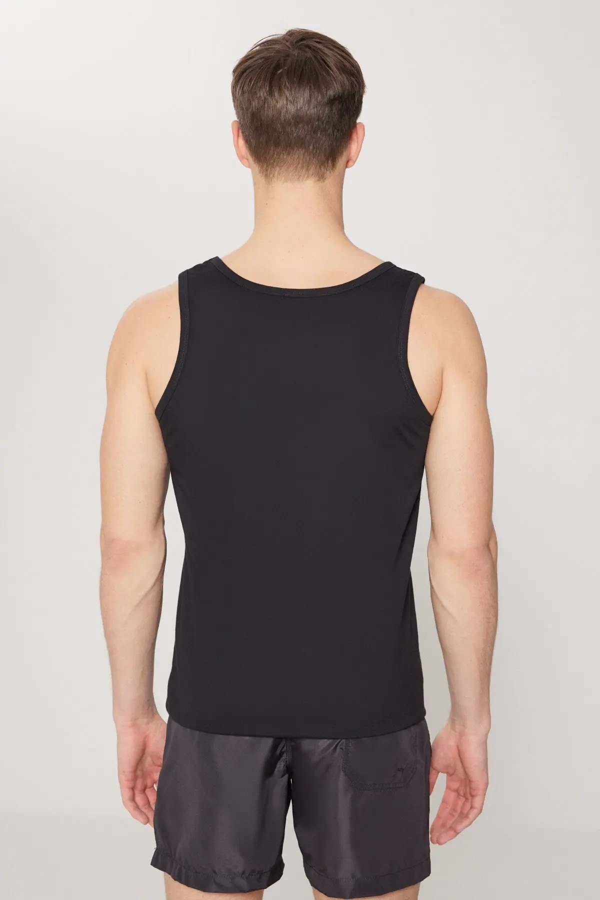 Erkek Siyah Standart Fit Normal Kesim %100 Pamuk 2'li Atlet Paketi