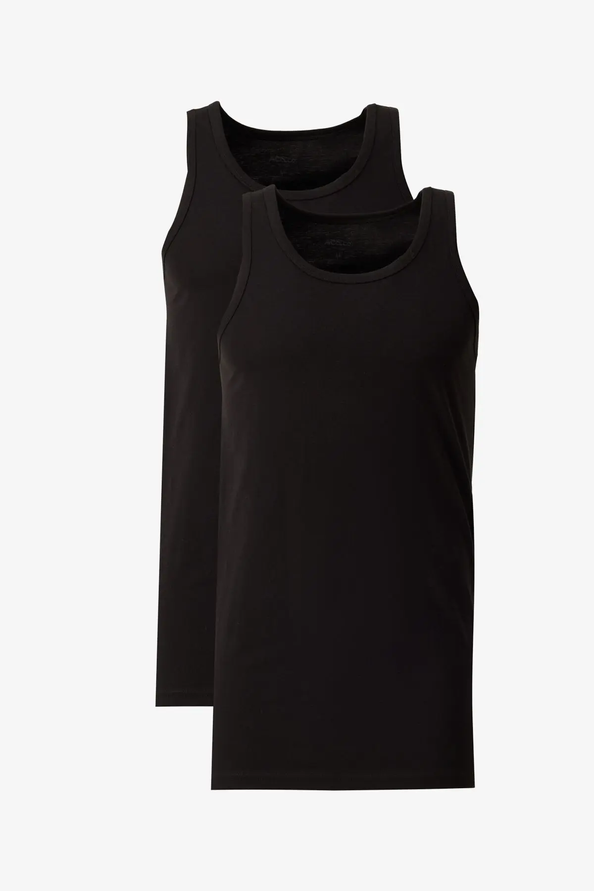 AC&Co / Altınyıldız Classics Erkek Siyah Standart Fit Normal Kesim %100 Pamuk 2'li Atlet Paketi