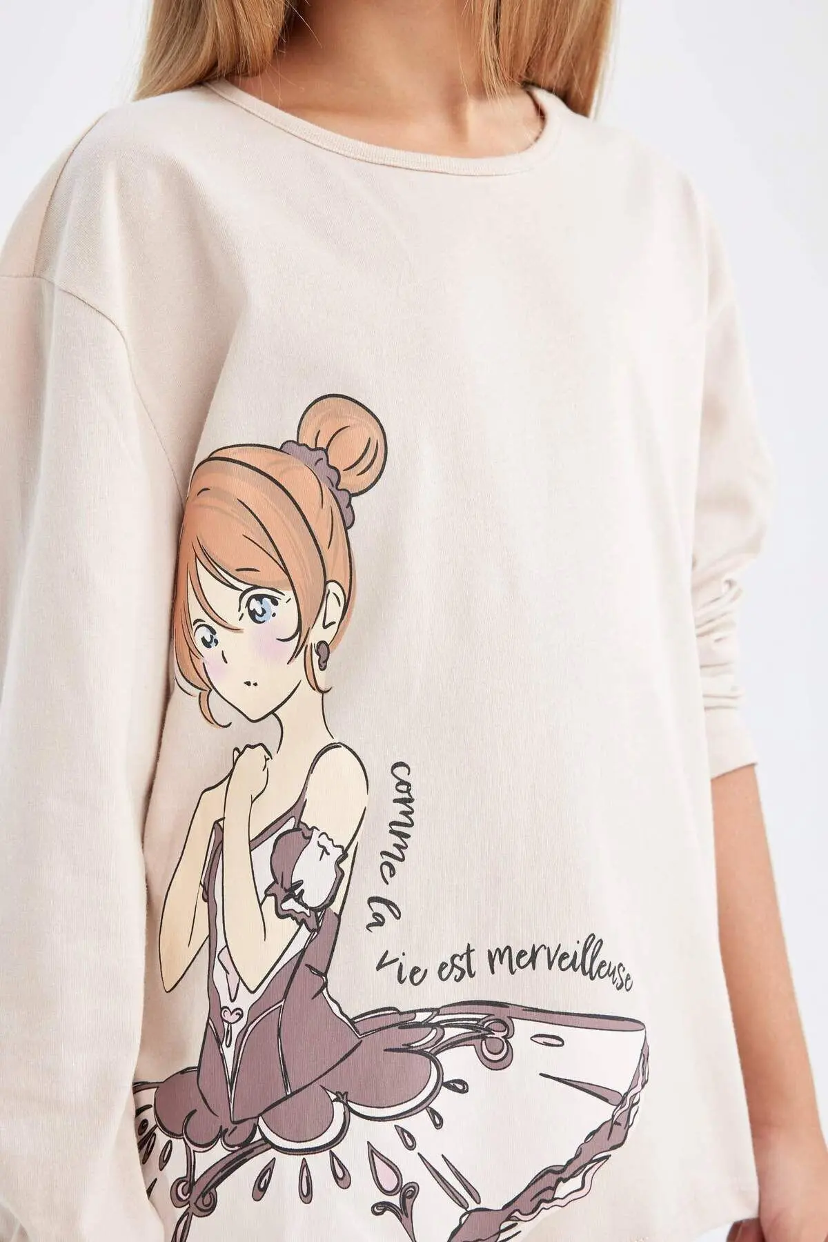 Kız Çocuk Baskılı Uzun Kollu Ince Pijama Takımı 3163676