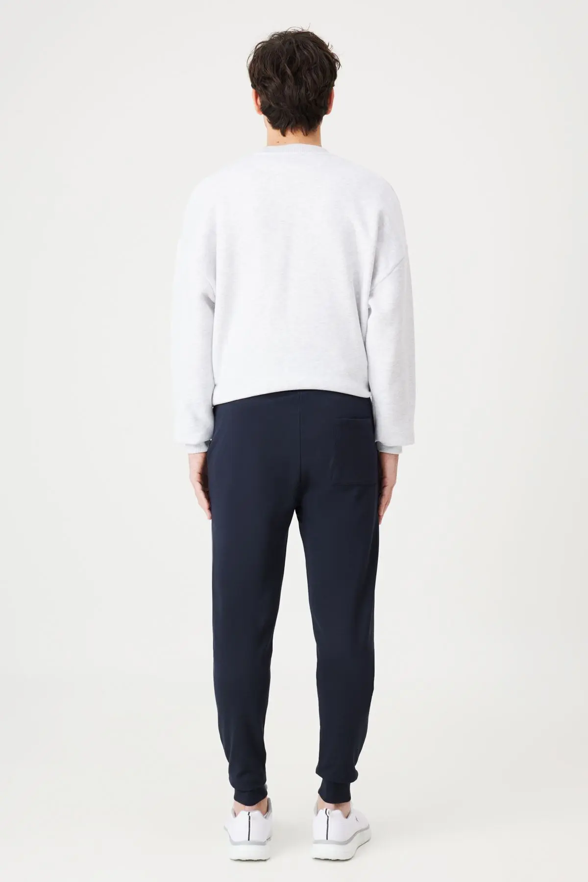 Erkek Lacivert Standart Fit Normal Kesim 2 Iplik Cepli Rahat Pamuklu Jogger Eşofman Altı