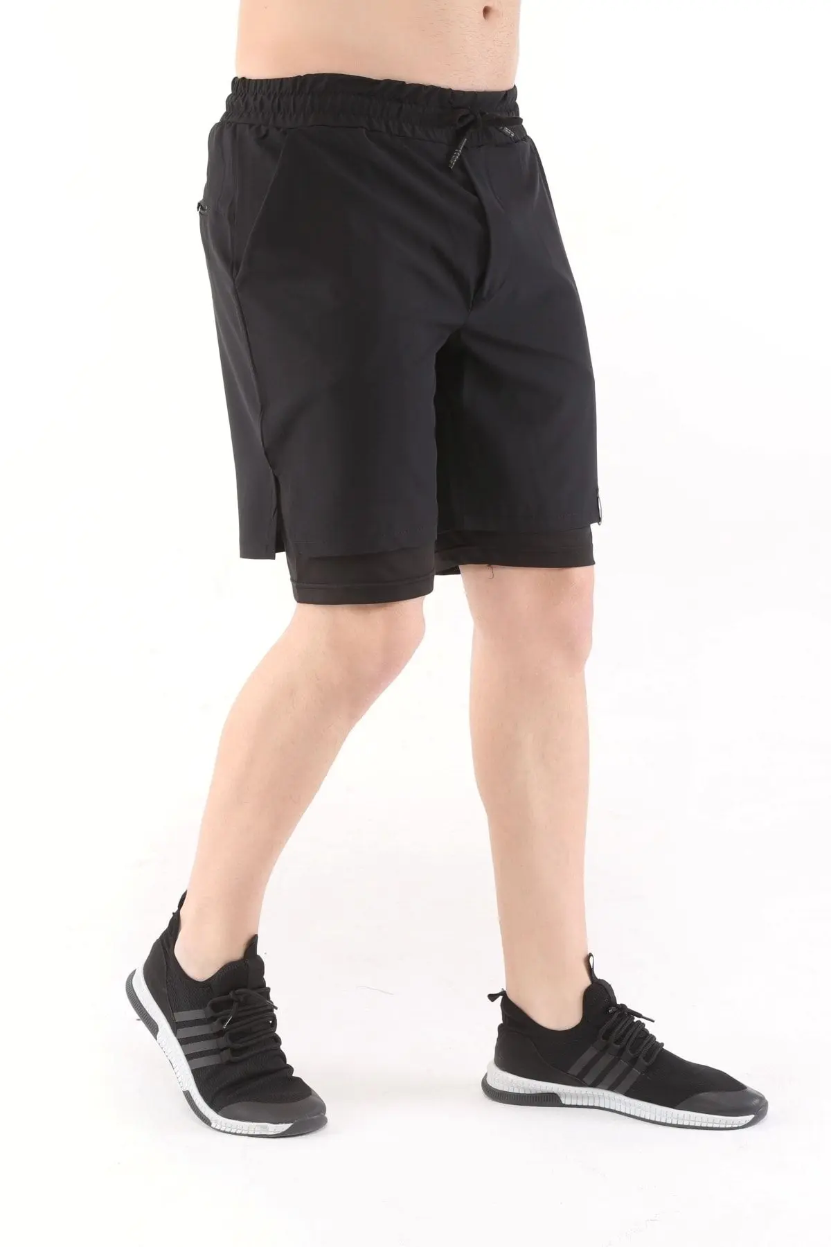 Erkek Running Hızlı Kuruma Micropoly Antrenman Halısaha Fitness Kısa Taytlı Outdoor Şort