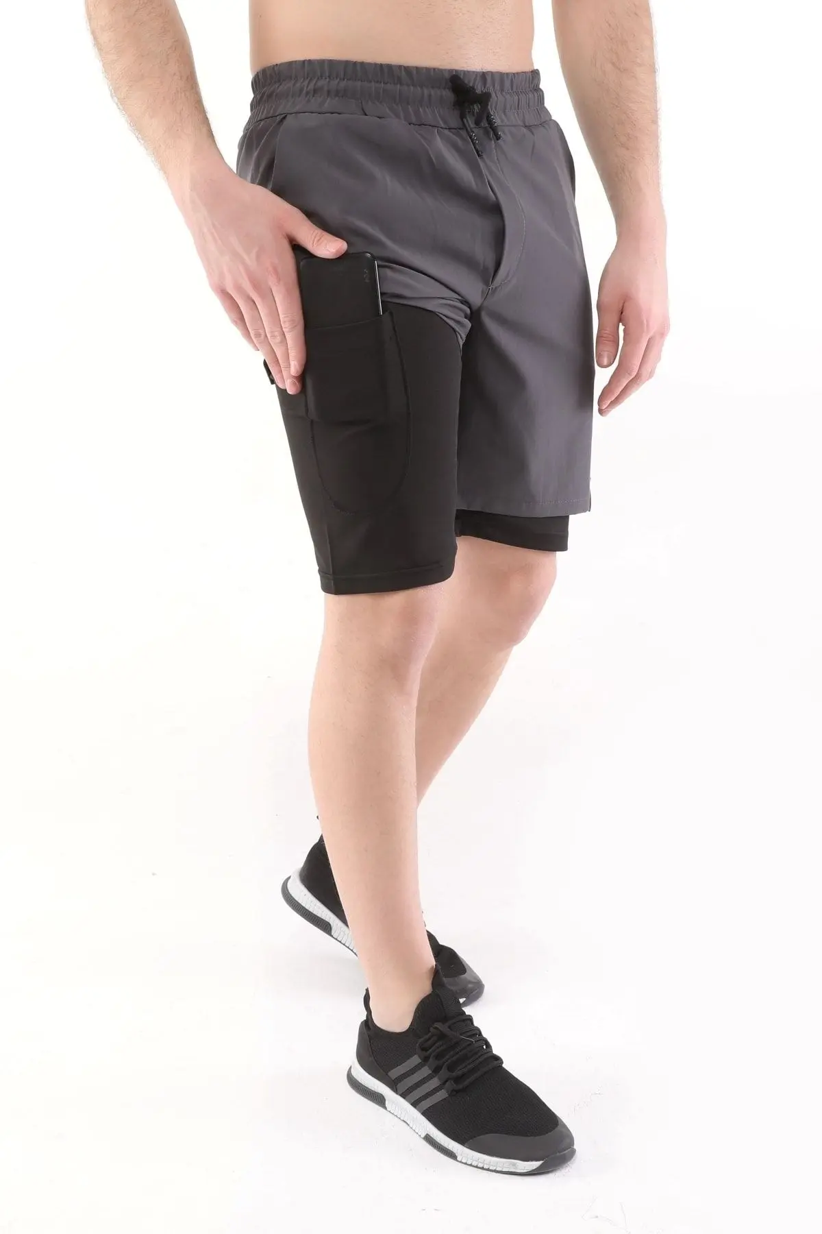 Erkek Running Hızlı Kuruma Micropoly Antrenman Halısaha Fitness Kısa Taytlı Outdoor Şort