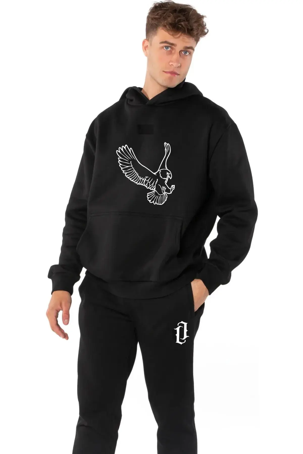 Wish BF Eşofman alt üst Takımı Dikey baskılı Şardonlu