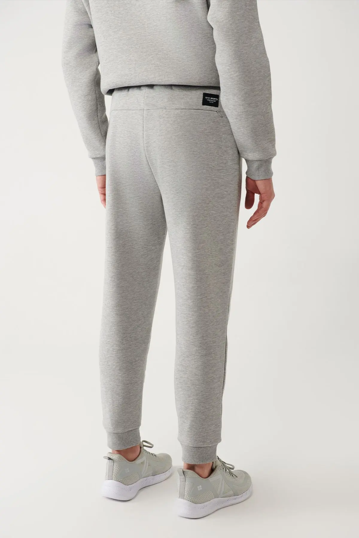 Erkek Gri Jogger Eşofman Altı Beli Bağcıklı 3 Iplik Şardonsuz Paçası Lastikli Regular Fit A32y3464