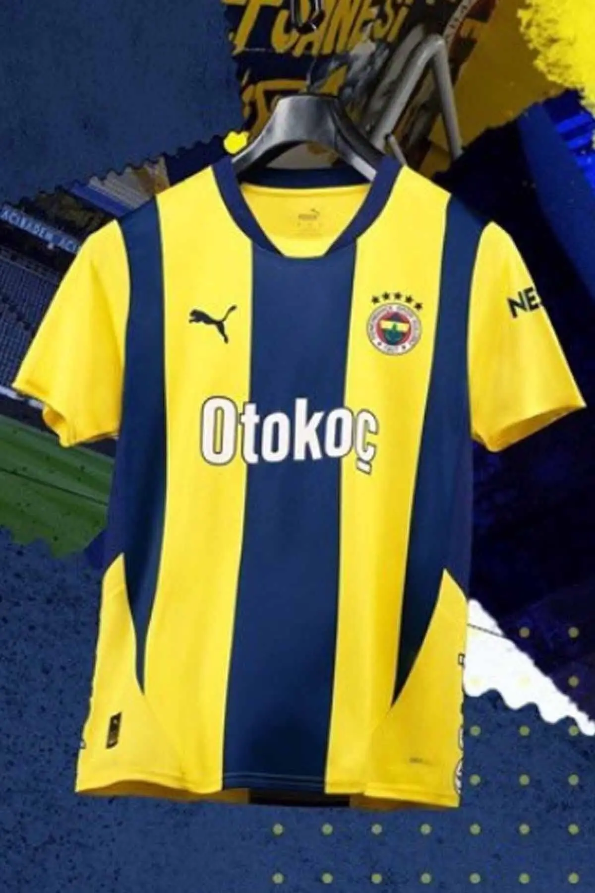 Fenerbahçe 2024/2025 Yeni Sezon Çubuklu Forma Erkek Forma 7753620-01-1sarı-laciv