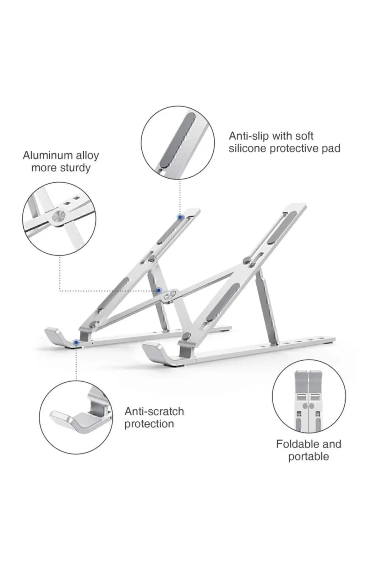 Aliminyum Ayarlı Laptop Macbook Notebook Güncel Yükseltici Tutucu