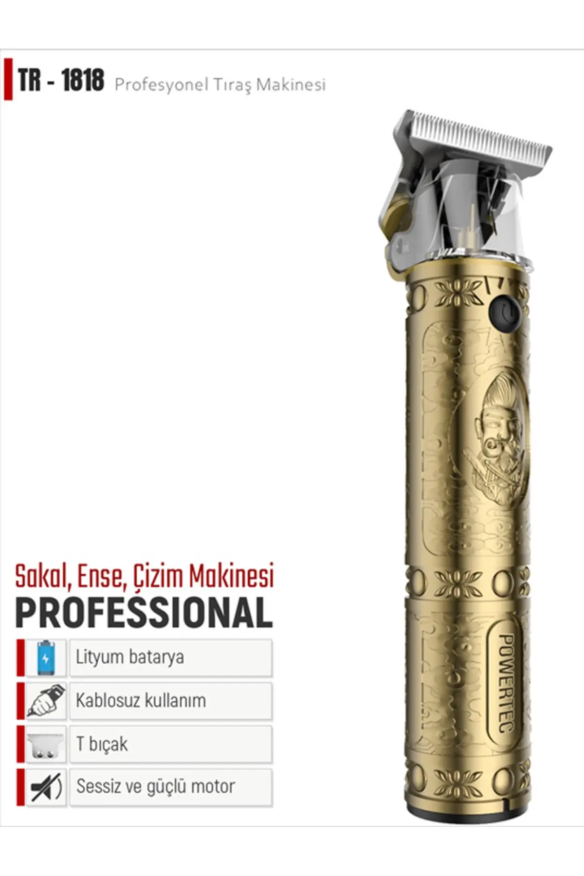 TR-1818 Sakal Ense Çizim Makinesi T-Bıçak