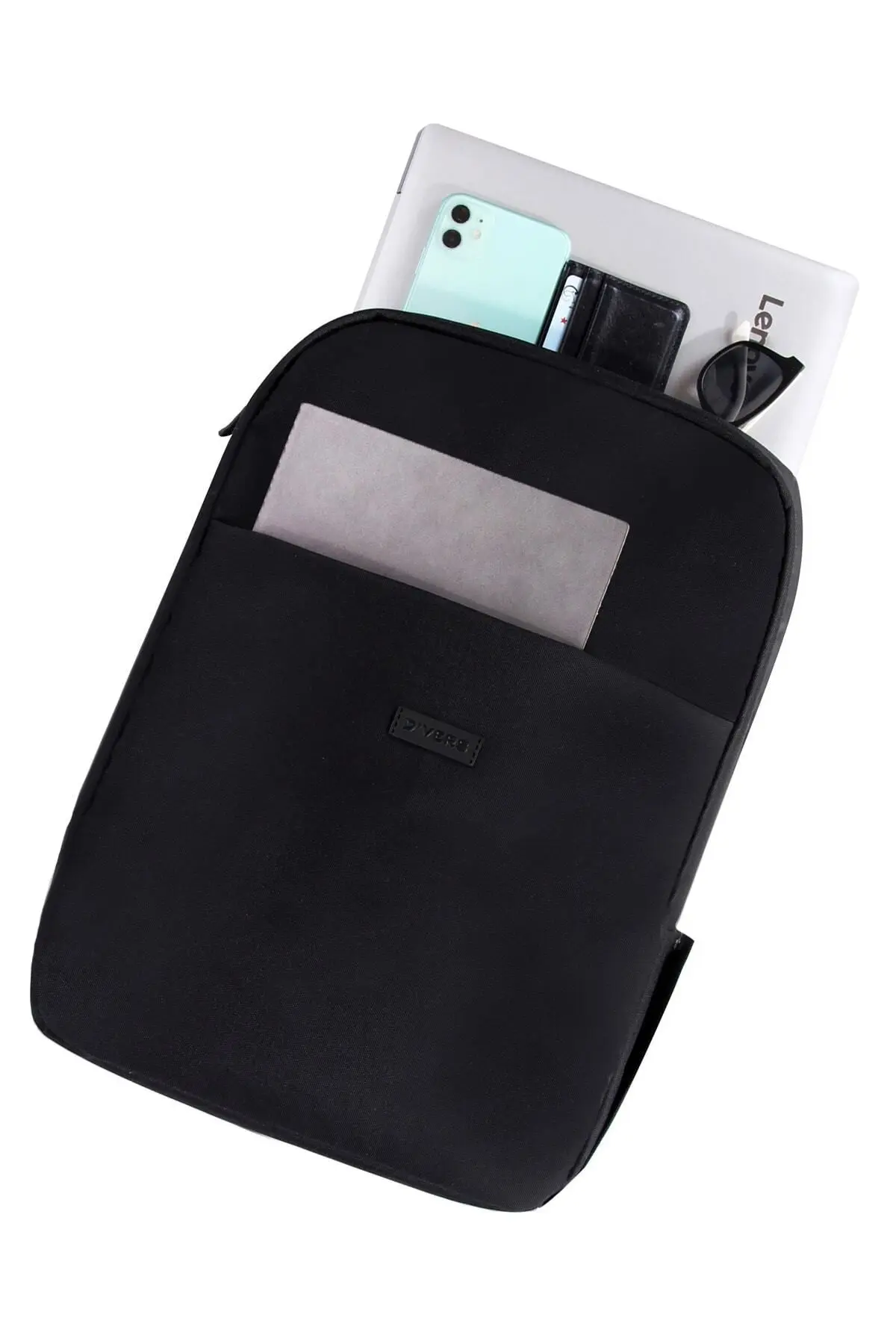 Su Geçirmez Fermuar Detaylı 15.6-16.1-16.9 Inç Uyumlu Siyah Sırt Çantası