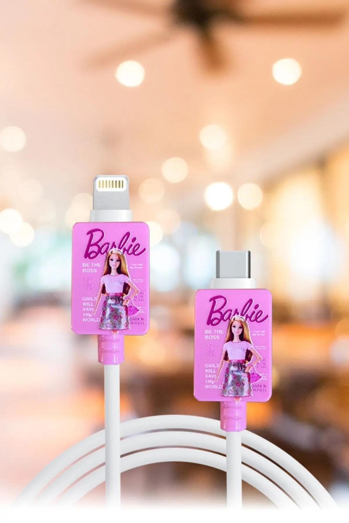 Kablo Ucu Koruyucu Barbie Desenli Iphone 11-12-13-14 Pro & Promax & Plus Uyumlu Silikon Kapak