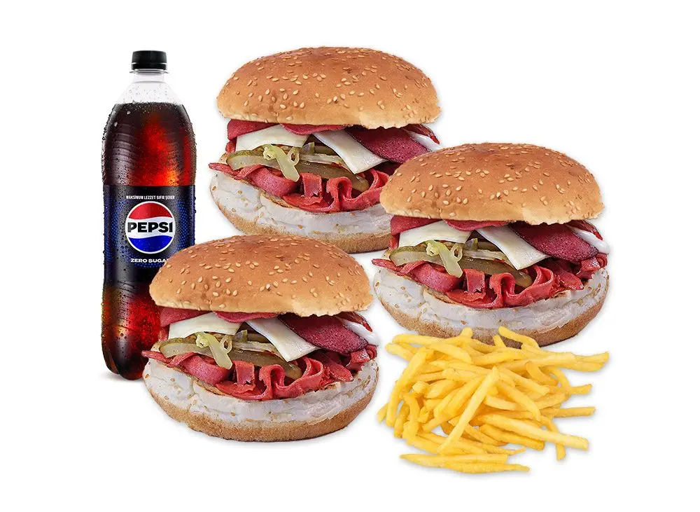3'lü İso Burger Menü
