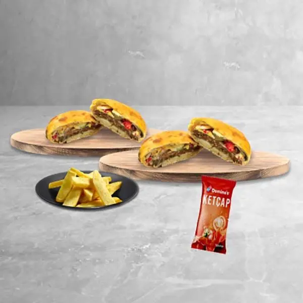 2'li Domdom Burger + Orta Boy Patates