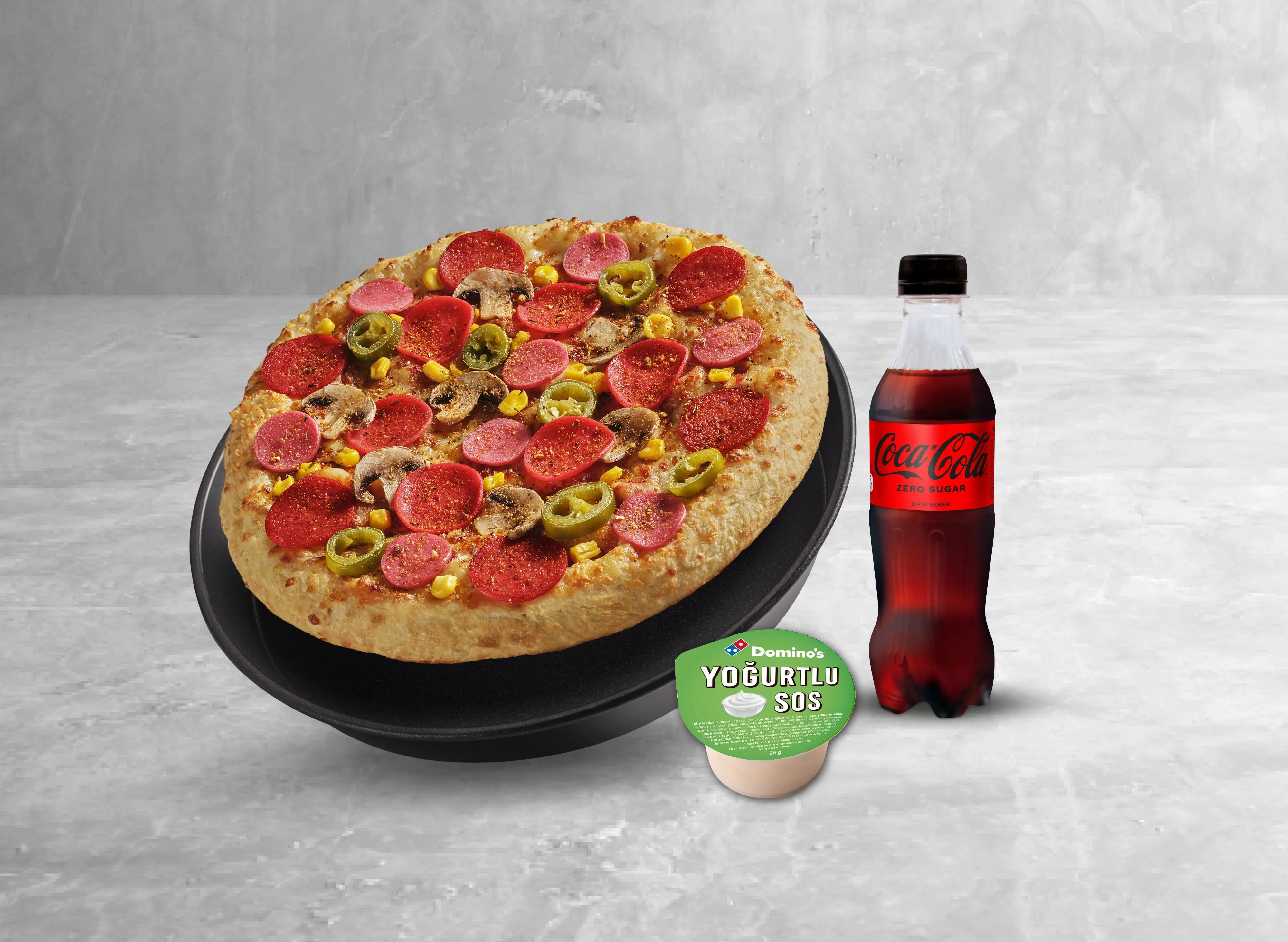 Orta Boy Pan Pizza + Coca-Cola 33 cl. (Coca-Cola Fırsatı)