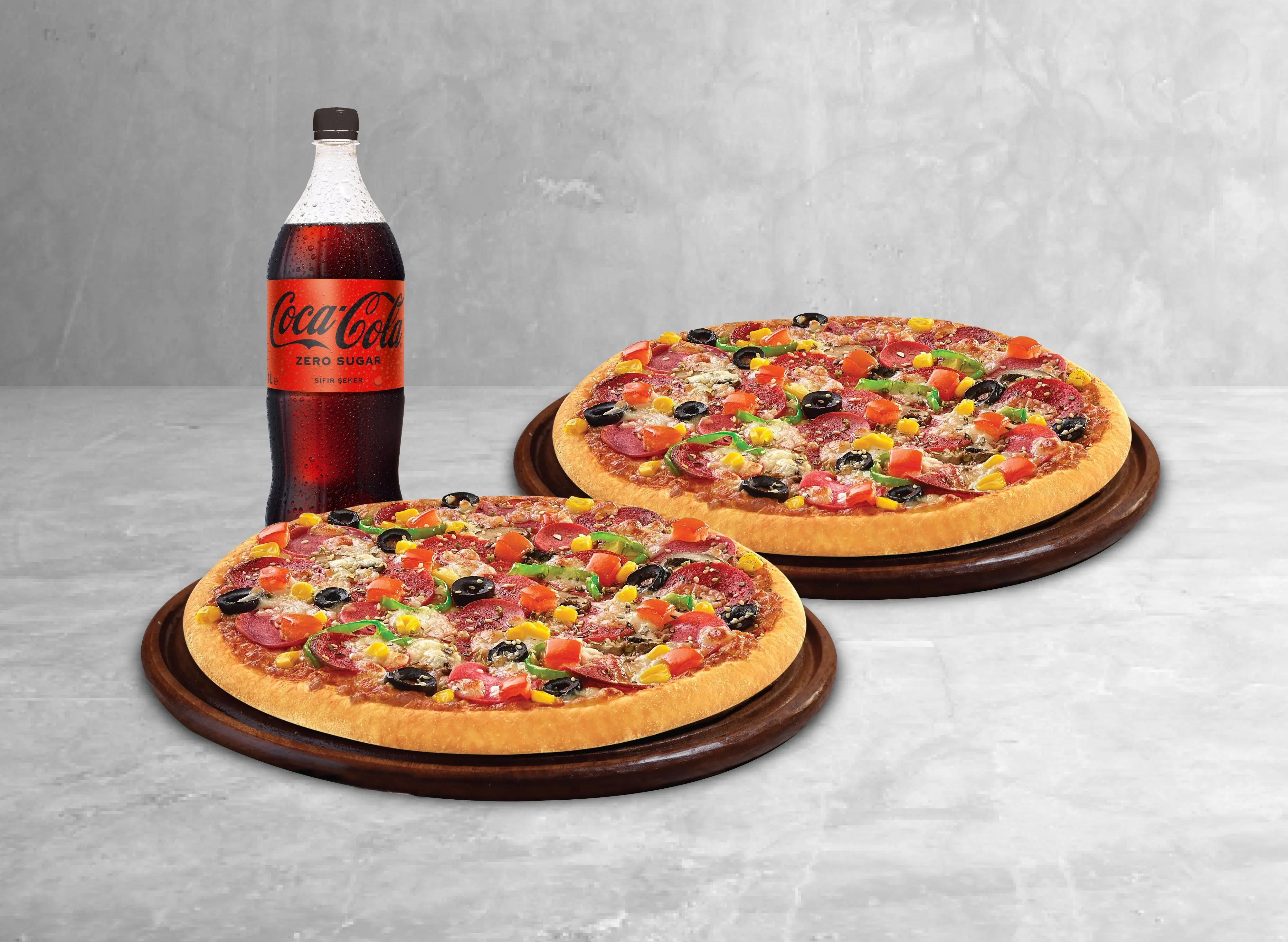 2 Orta Boy Bol Malzemos + Coca-Cola 1 L (Coca-Cola Fırsatı)