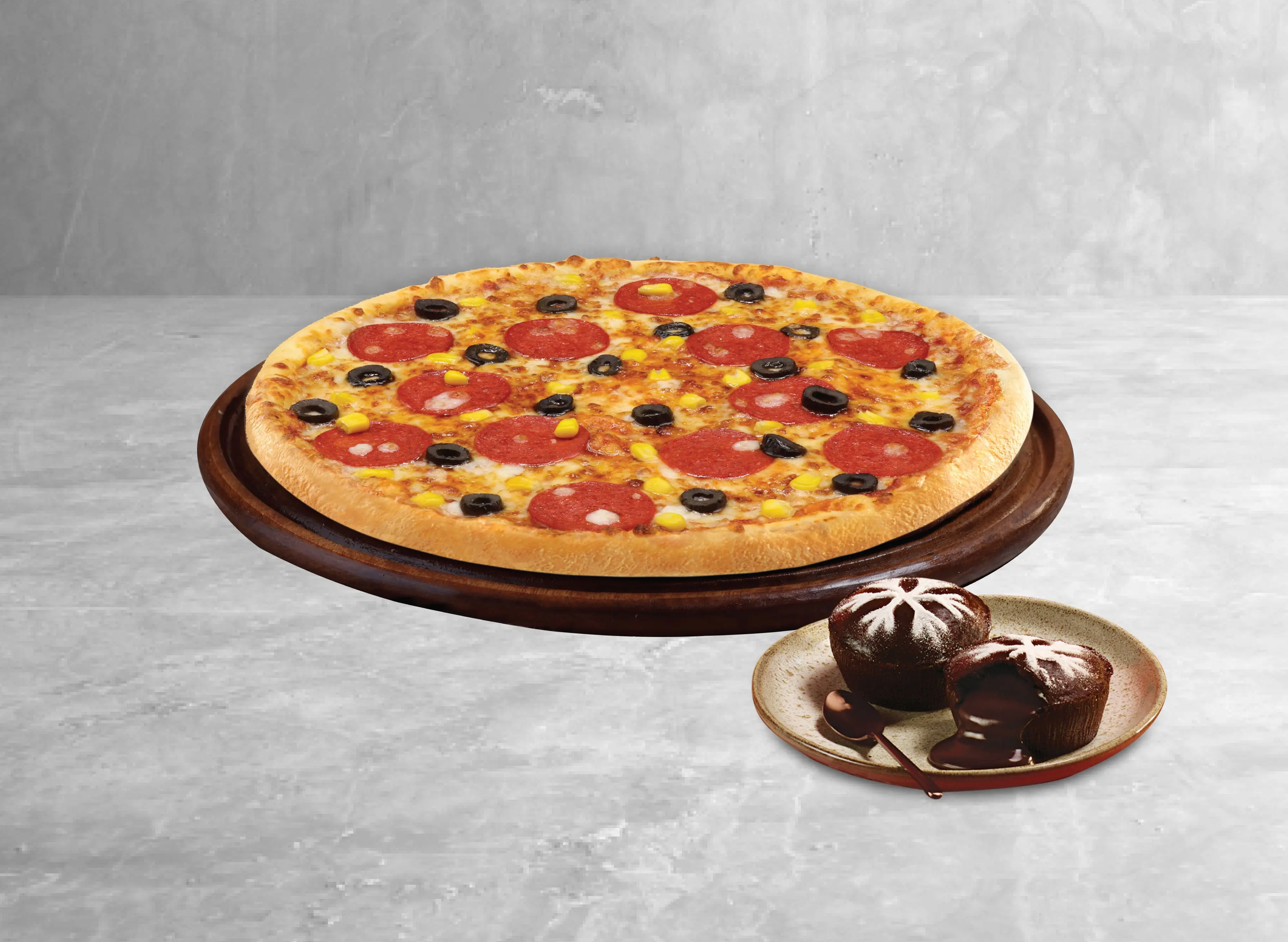 Büyük Boy Pizza + Çikolatalı Sufle