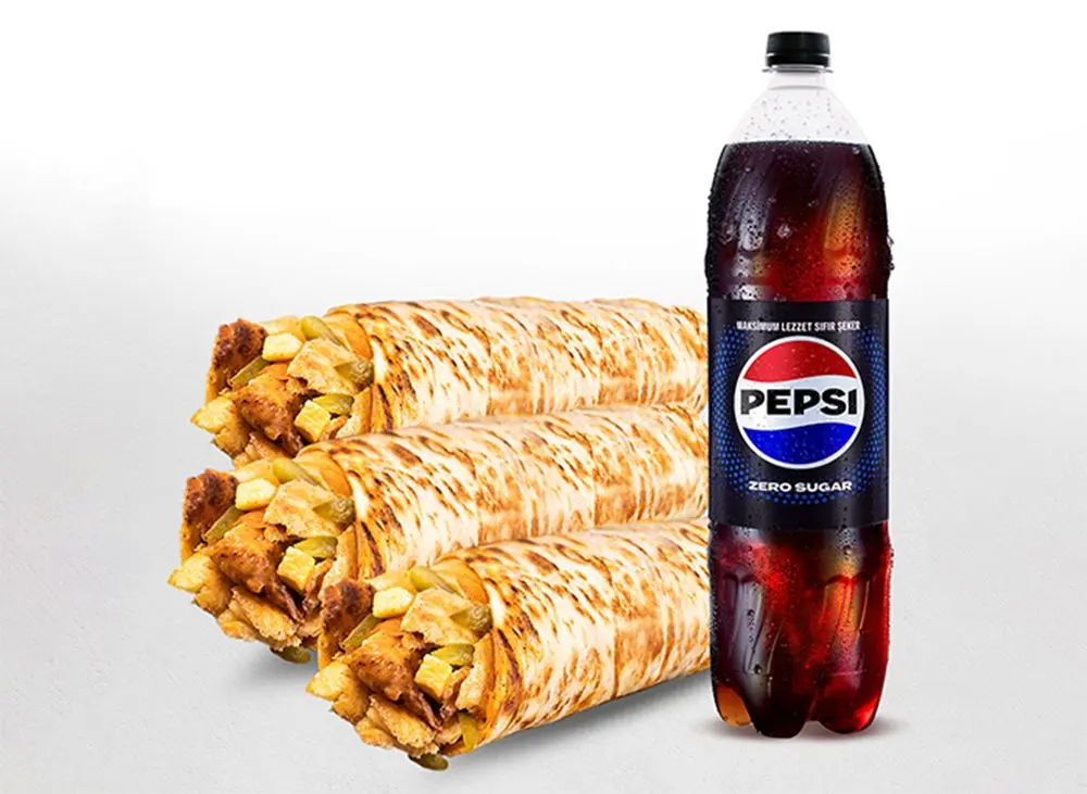 3'lü Tavuk Döner Large Dürüm Menü