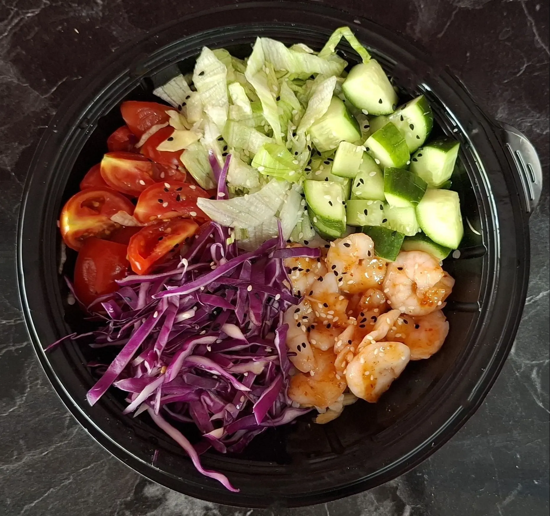 Sriracha Soslu Tavada Kızartılmış Karidesli Bowl (Acı)