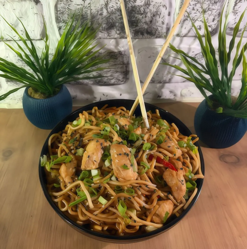 Sarımsak Acılı Tavuklu Noodle