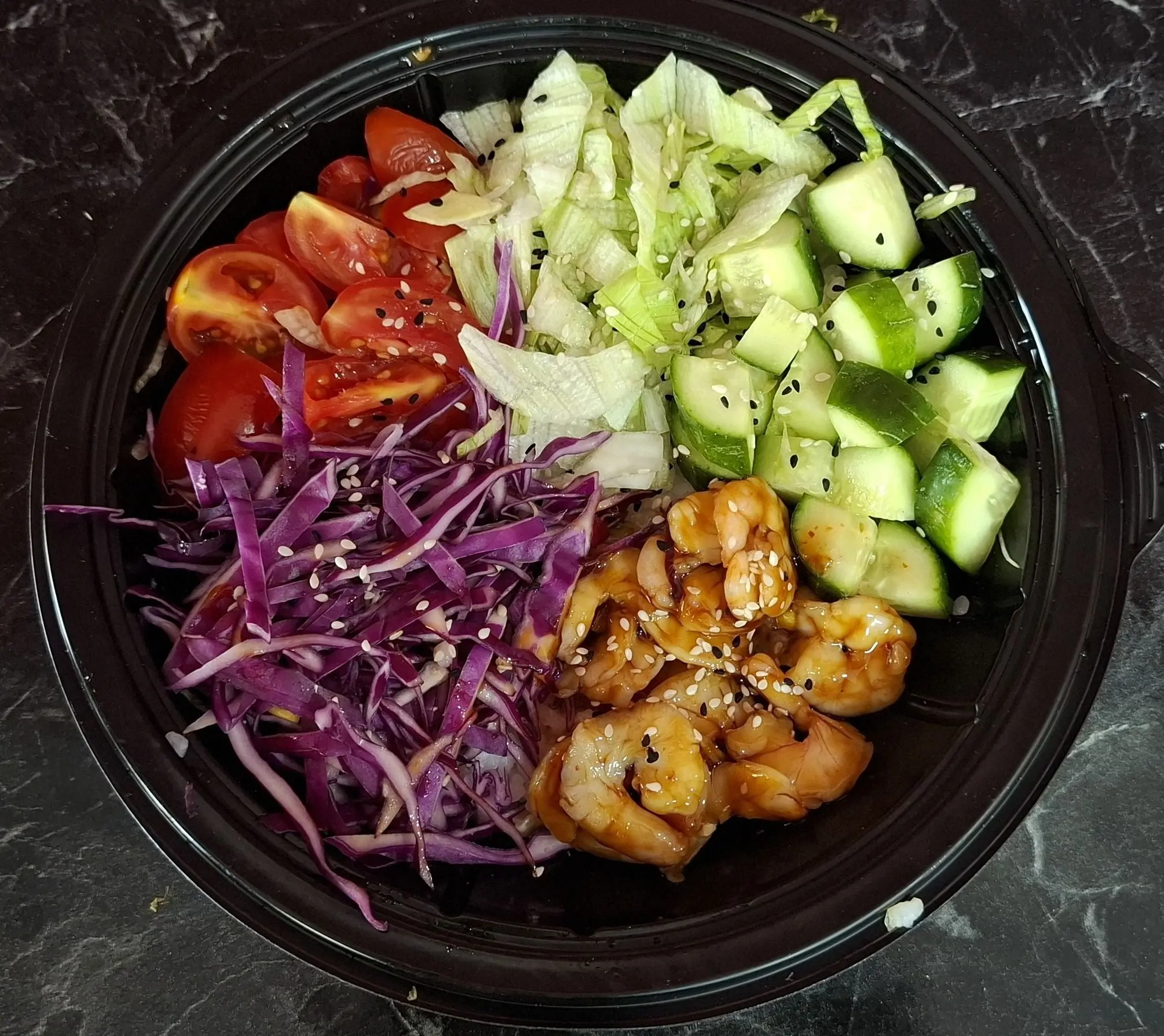 Teriyaki Soslu Haşlanmış Karidesli Bowl