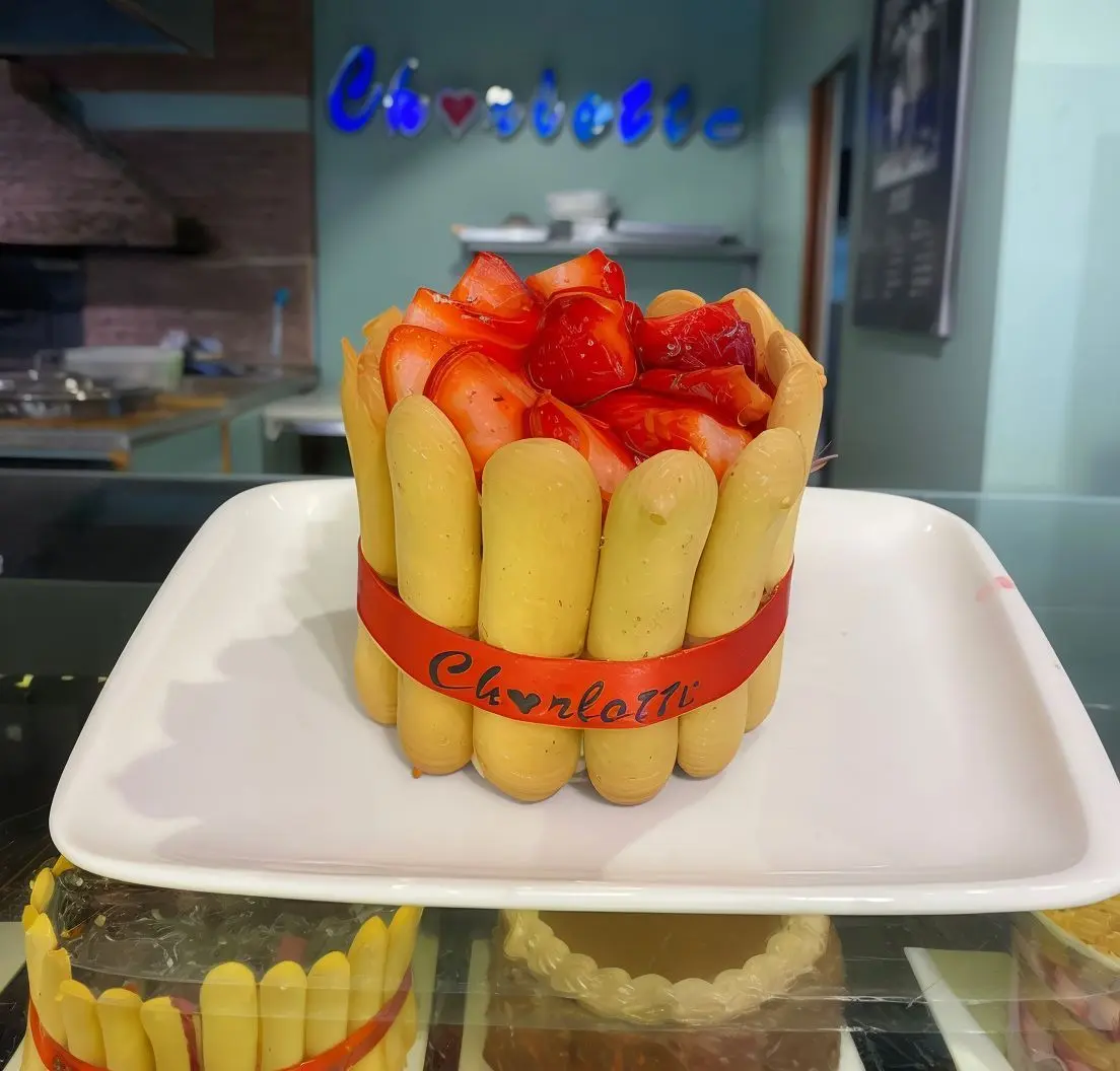 Mini Çilekli Charlot Pasta (Dilim)